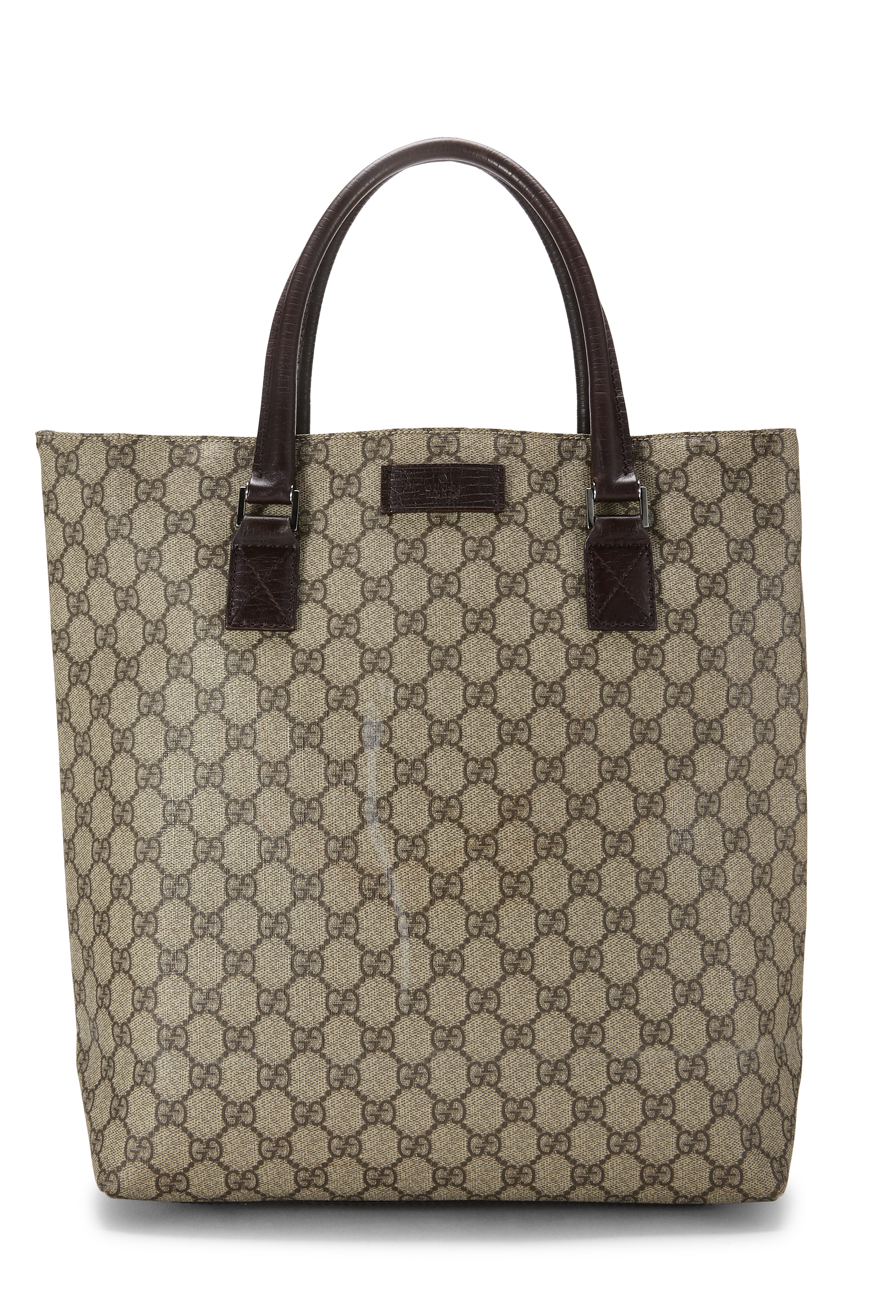 Women's Gucci Original GG Supreme Canvas Vertical Tote in Brown
