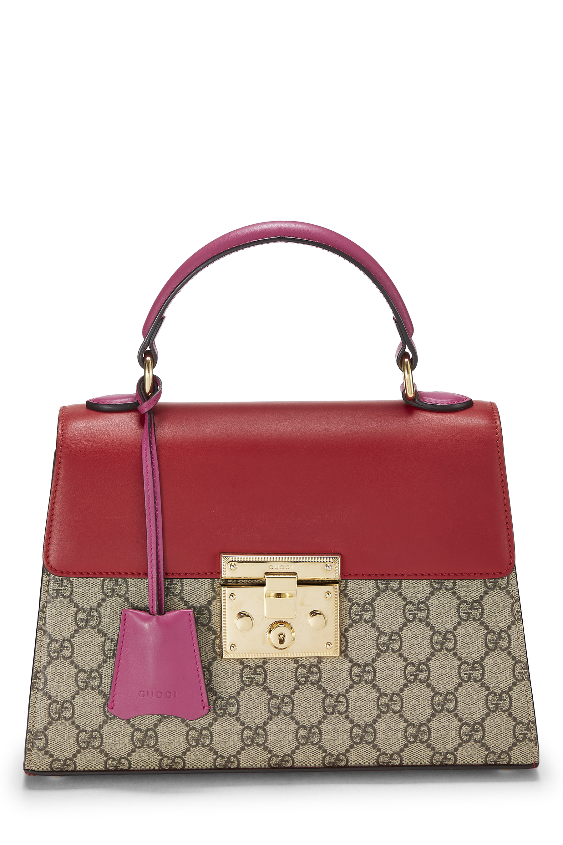 Women's Gucci Multicolor GG Supreme Canvas Padlock Top Handle Bag in Multi
