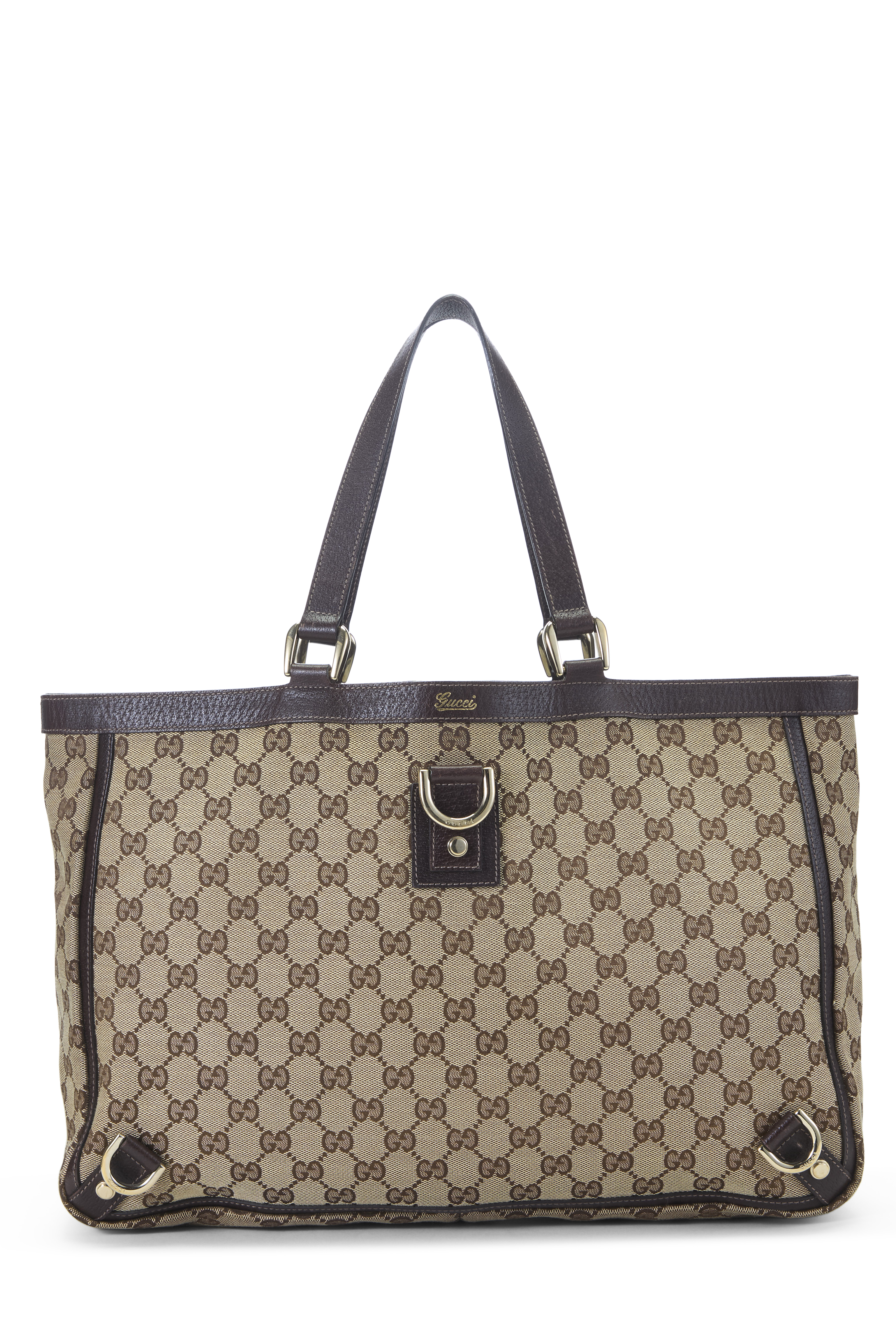 Women's Gucci Original GG Canvas D-Ring Abbey Tote Large in Brown Large