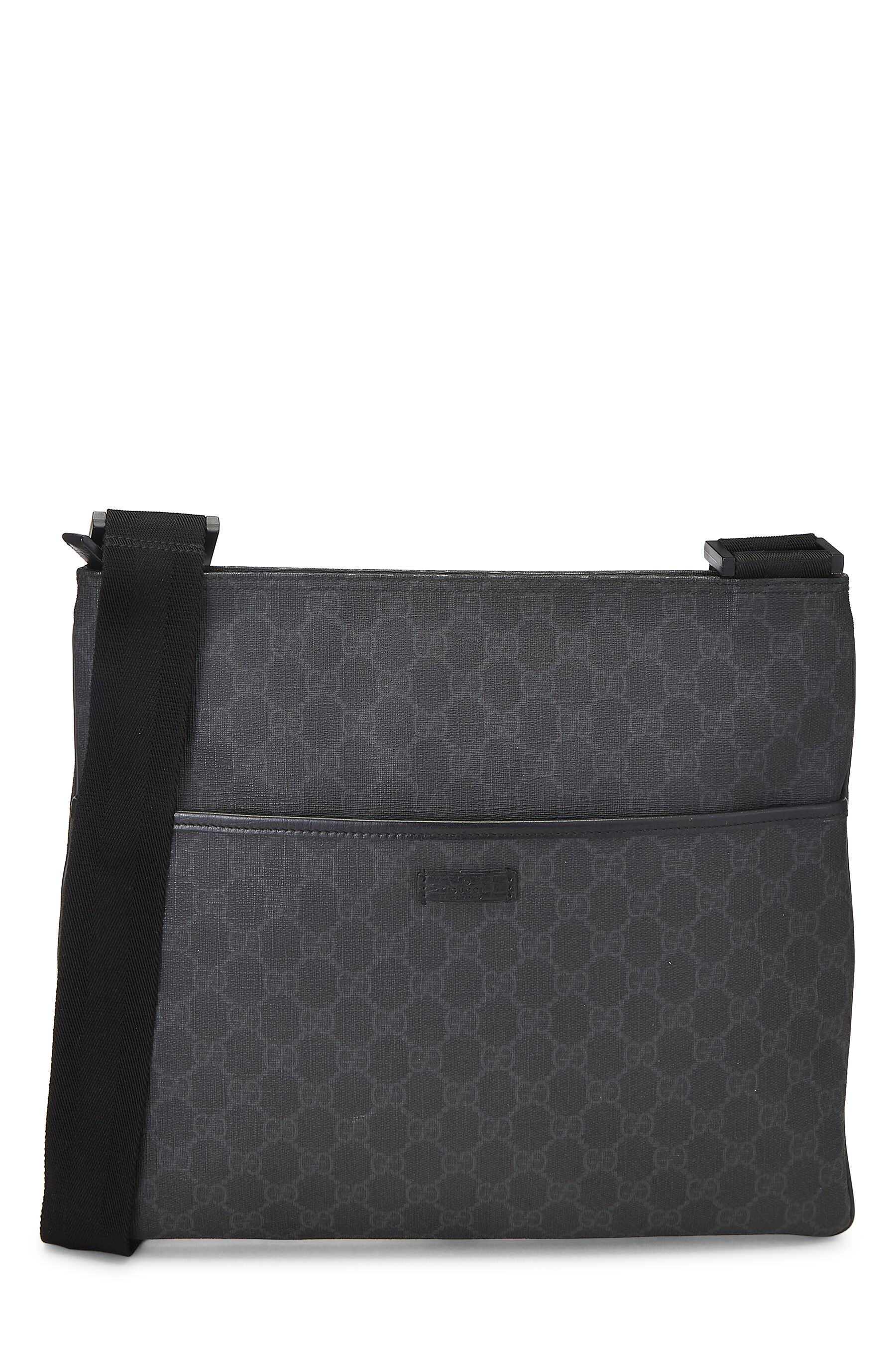 Women's Gucci Black GG Supreme Canvas Pocket Messenger in Black