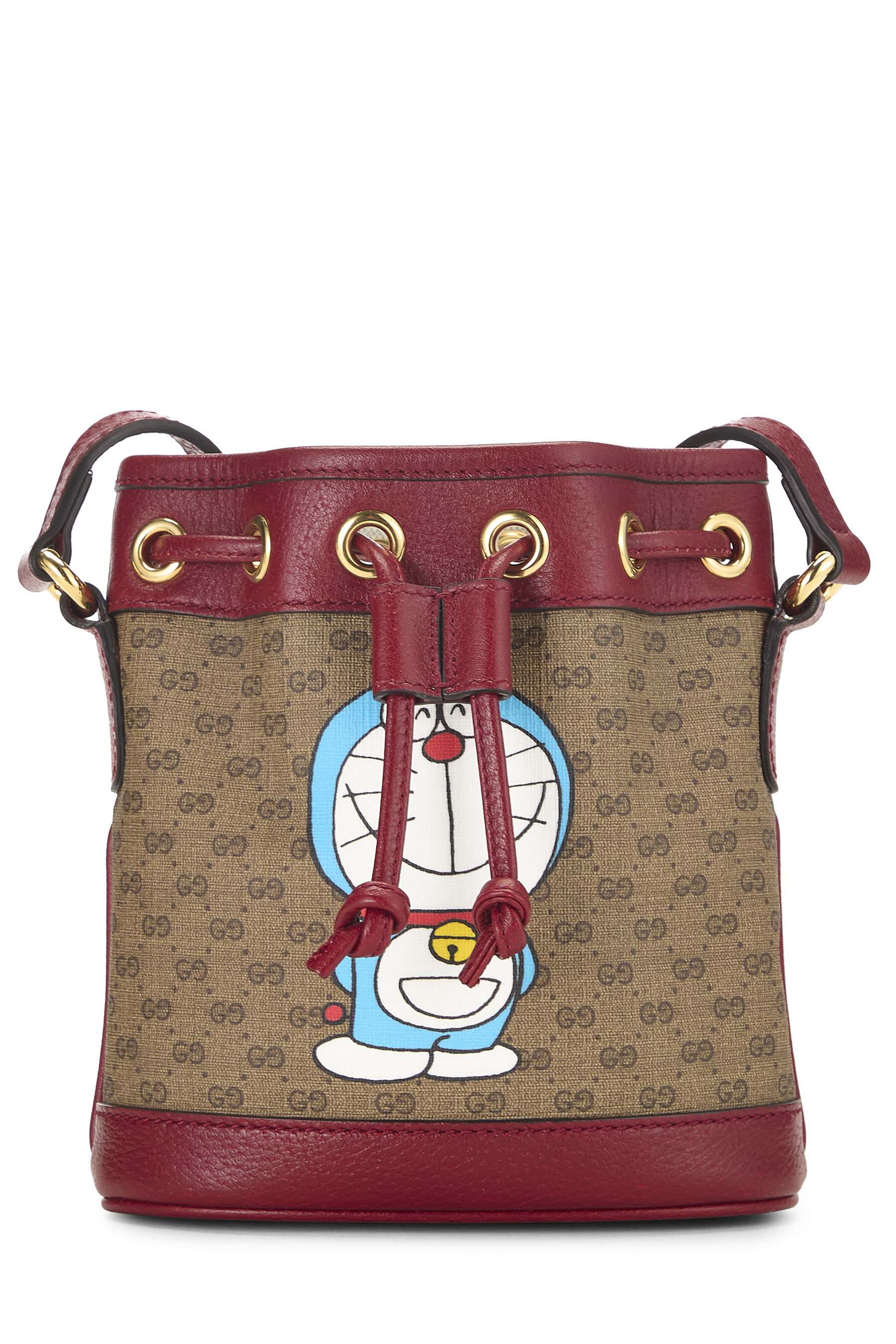 Women's Gucci Doraemon x Gucci Coated Canvas Bucket Bag Mini in Red Mini