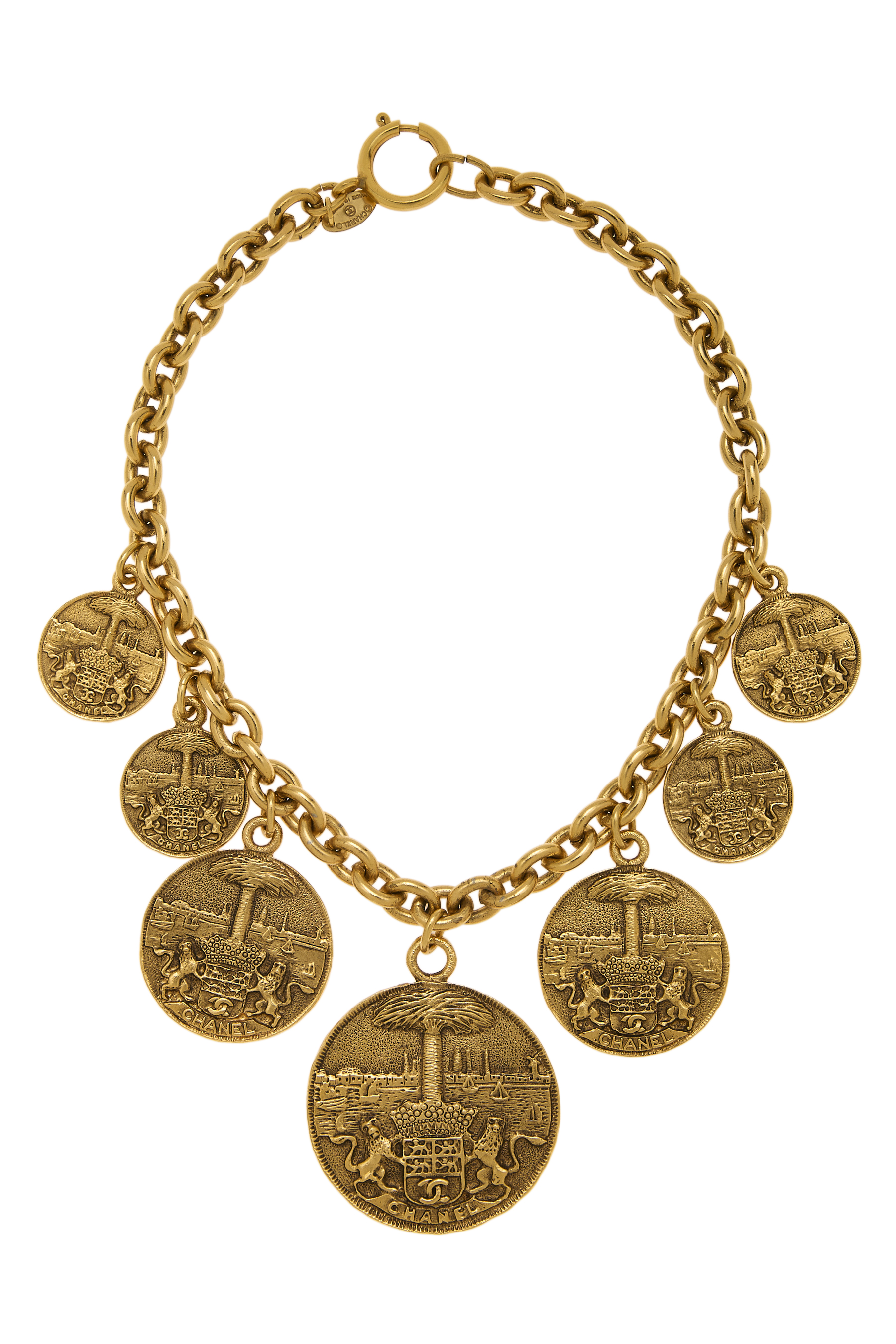 Women's Chanel Gold Medallion Choker in Gold