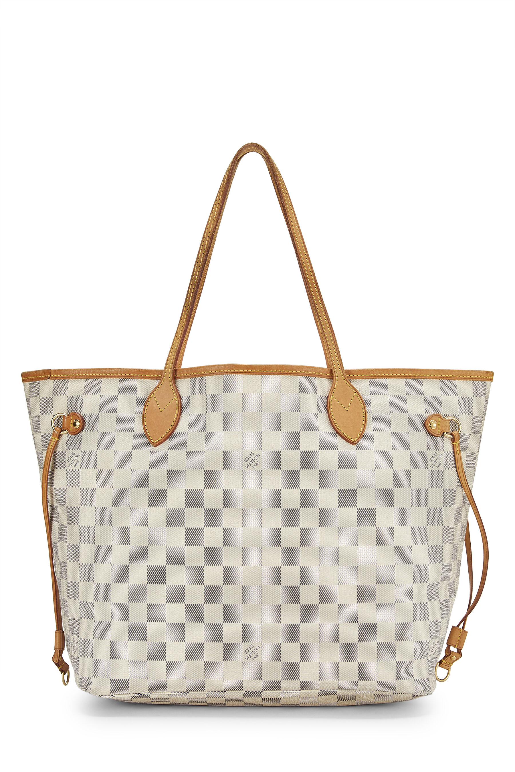 Women's Louis Vuitton Damier Azur Neverfull MM in White MM