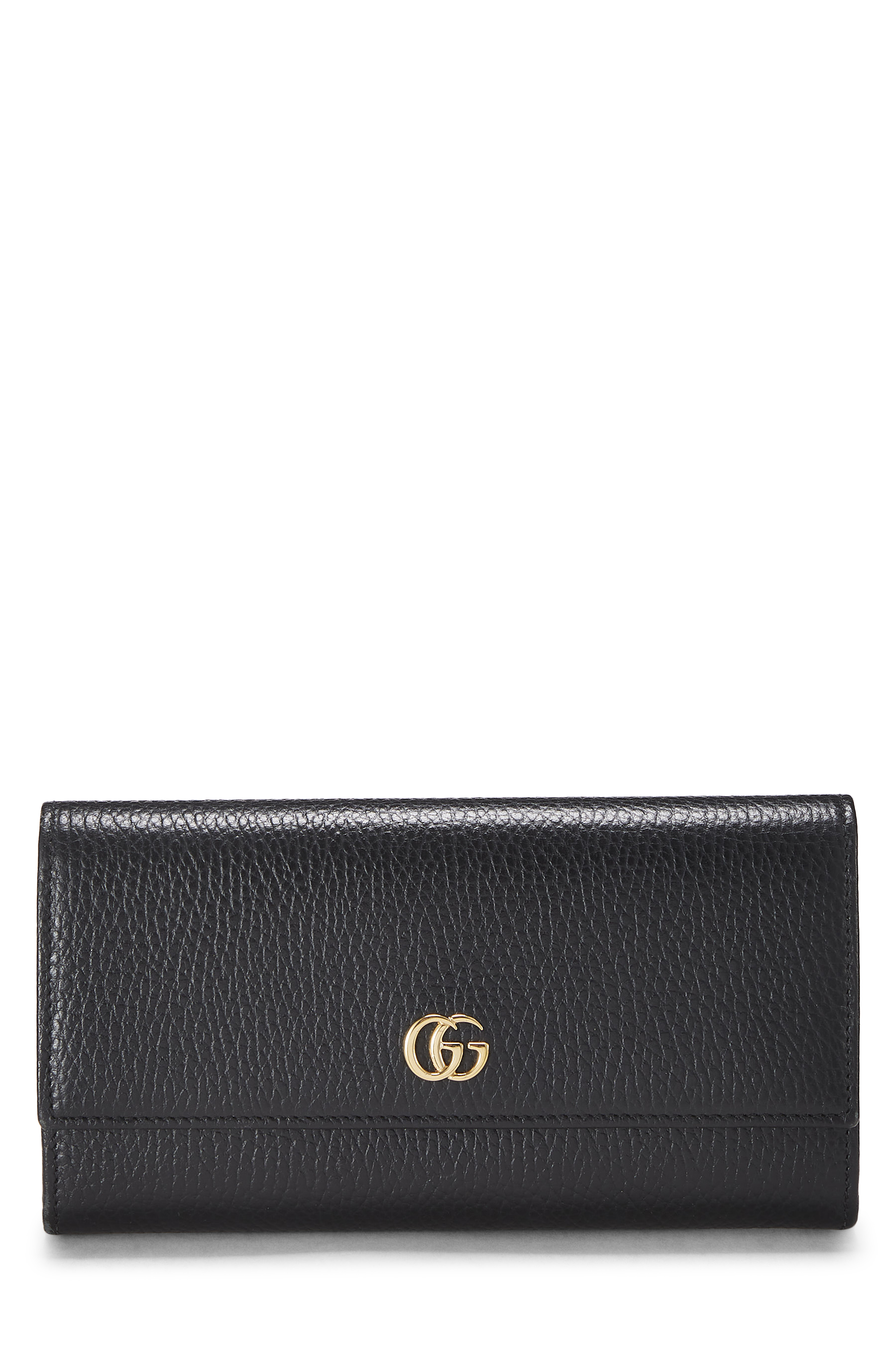 Women's Gucci Black Leather GG Continental Wallet in Black