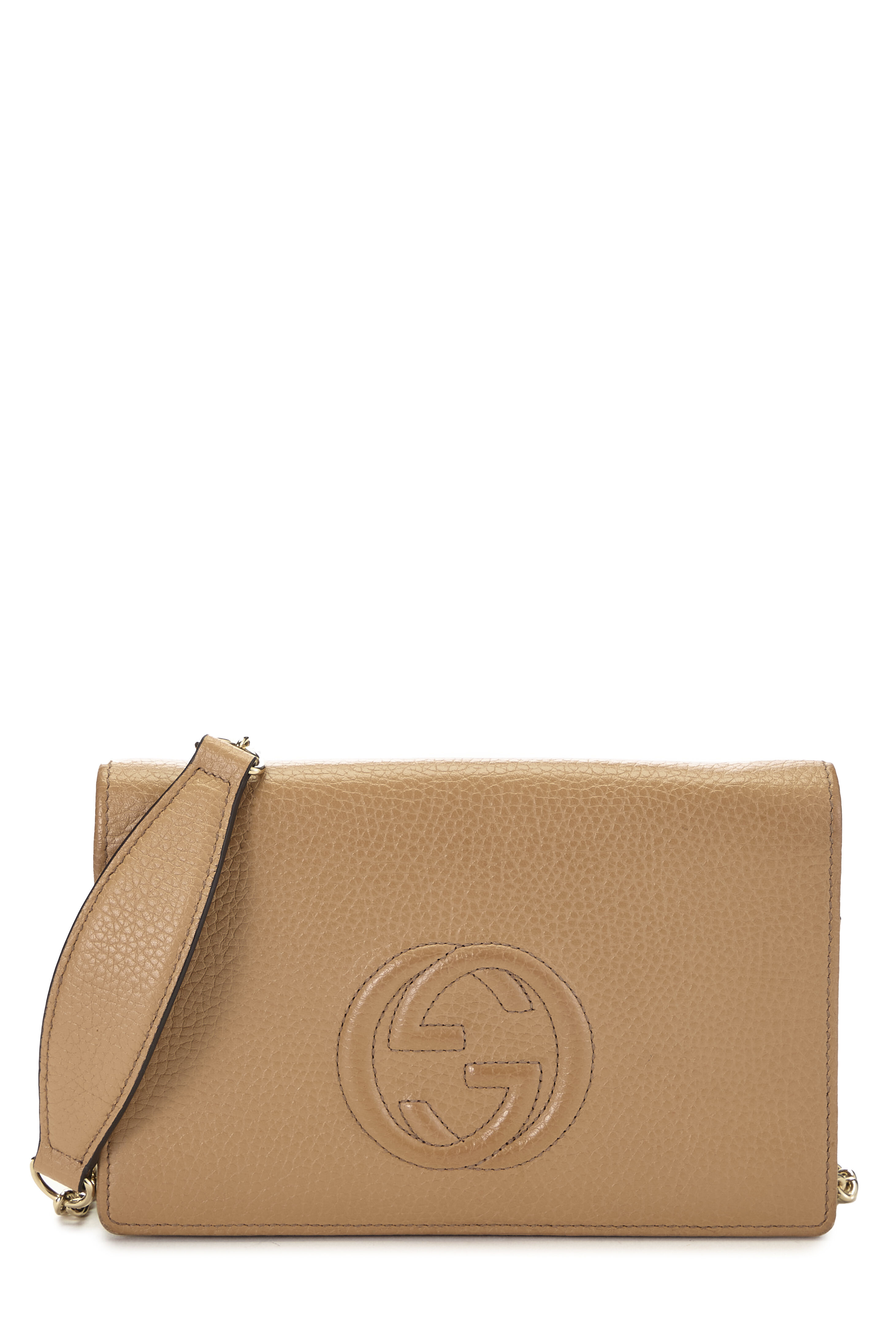 Women's Gucci Beige Leather Soho Wallet On Chain (WOC) in Beige
