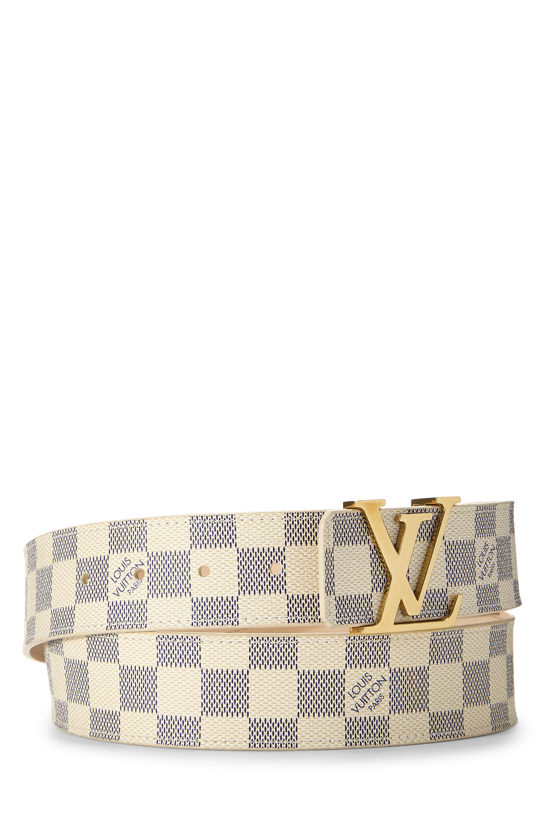 Women's Louis Vuitton Damier Azur Initiales Ceinture 110 in White