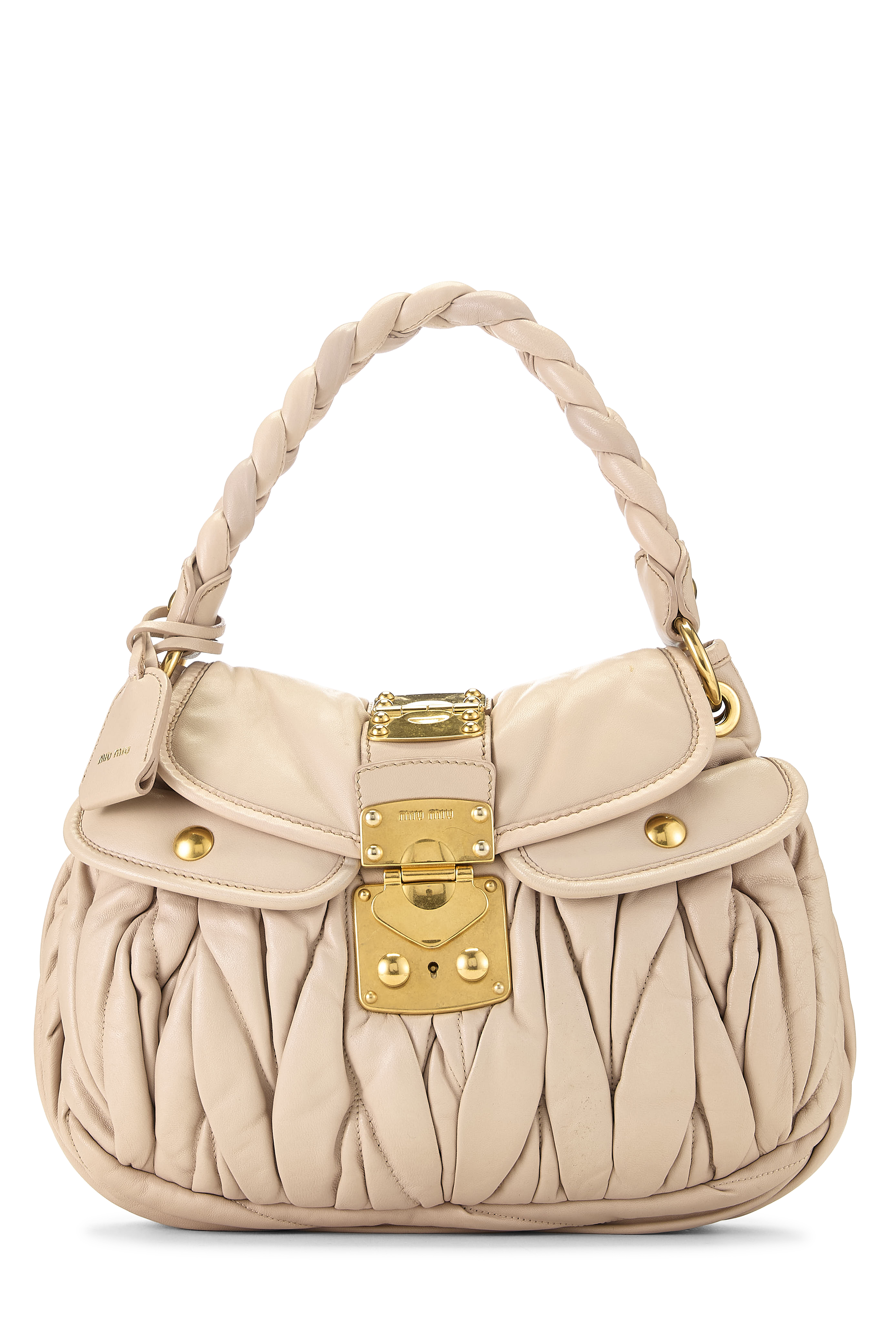 Women's Miu Miu Pink Calfskin Buckle Hobo in Pink