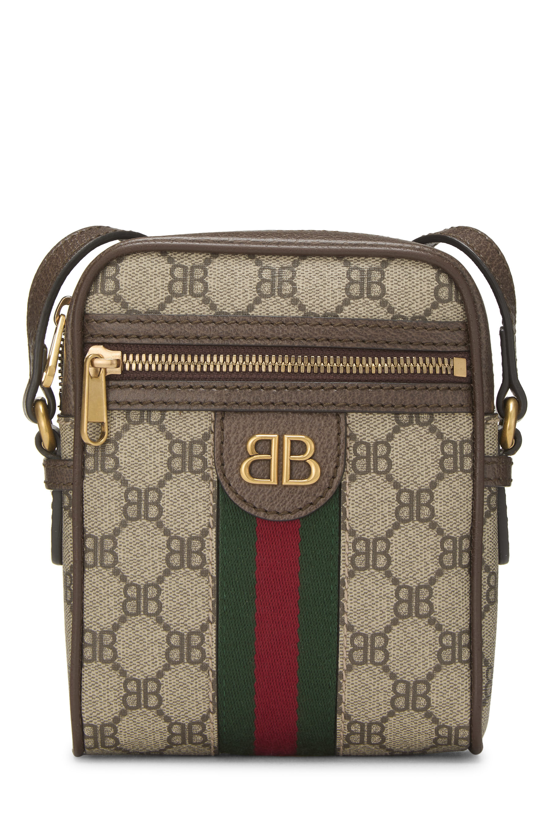 Women's Balenciaga Balenciaga x Gucci Original GG Supreme Canvas Hacker Vertical Camera Bag Mini in Brown Mini