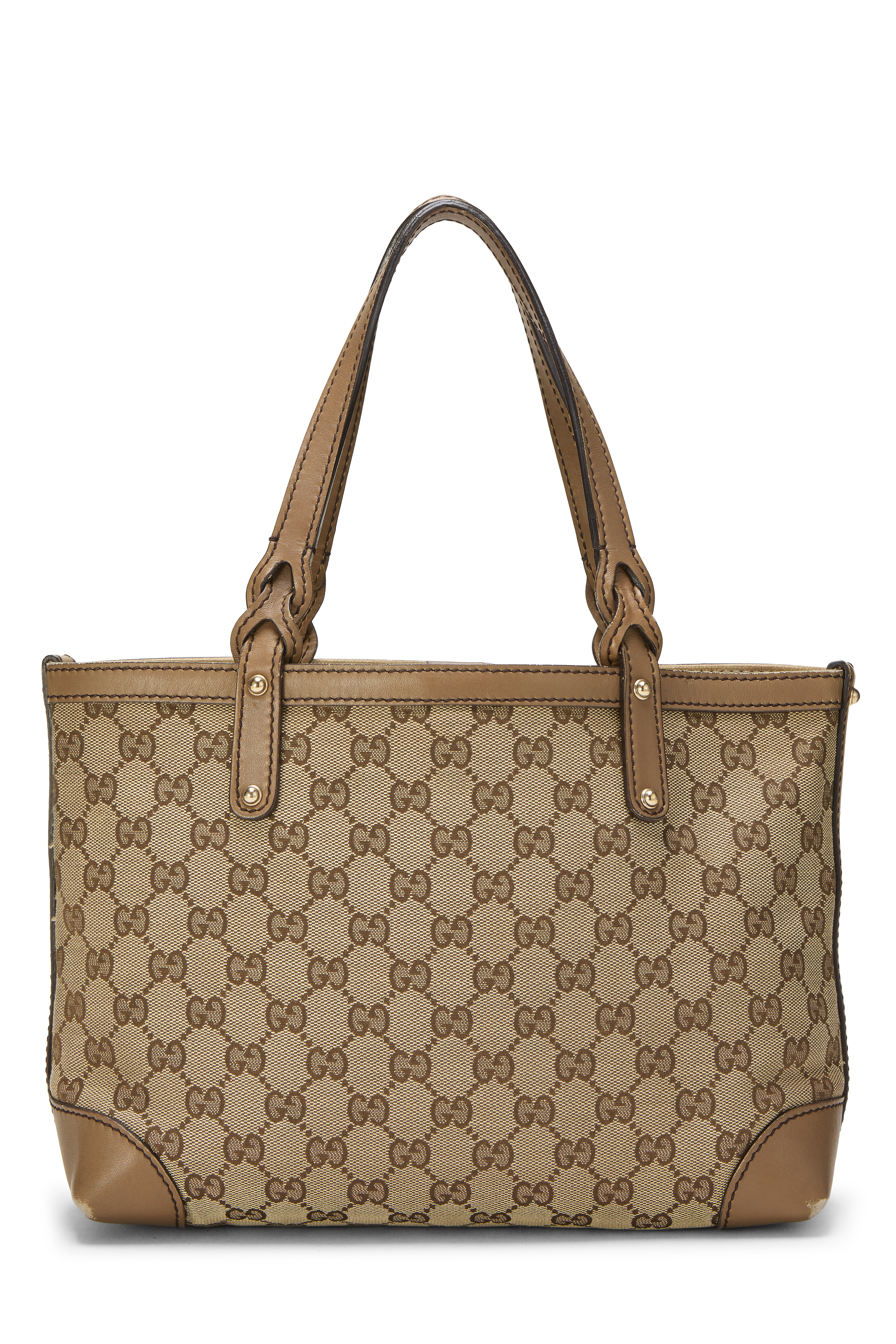 Women's Gucci Brown Original GG Canvas Craft Tote Small in Brown Small