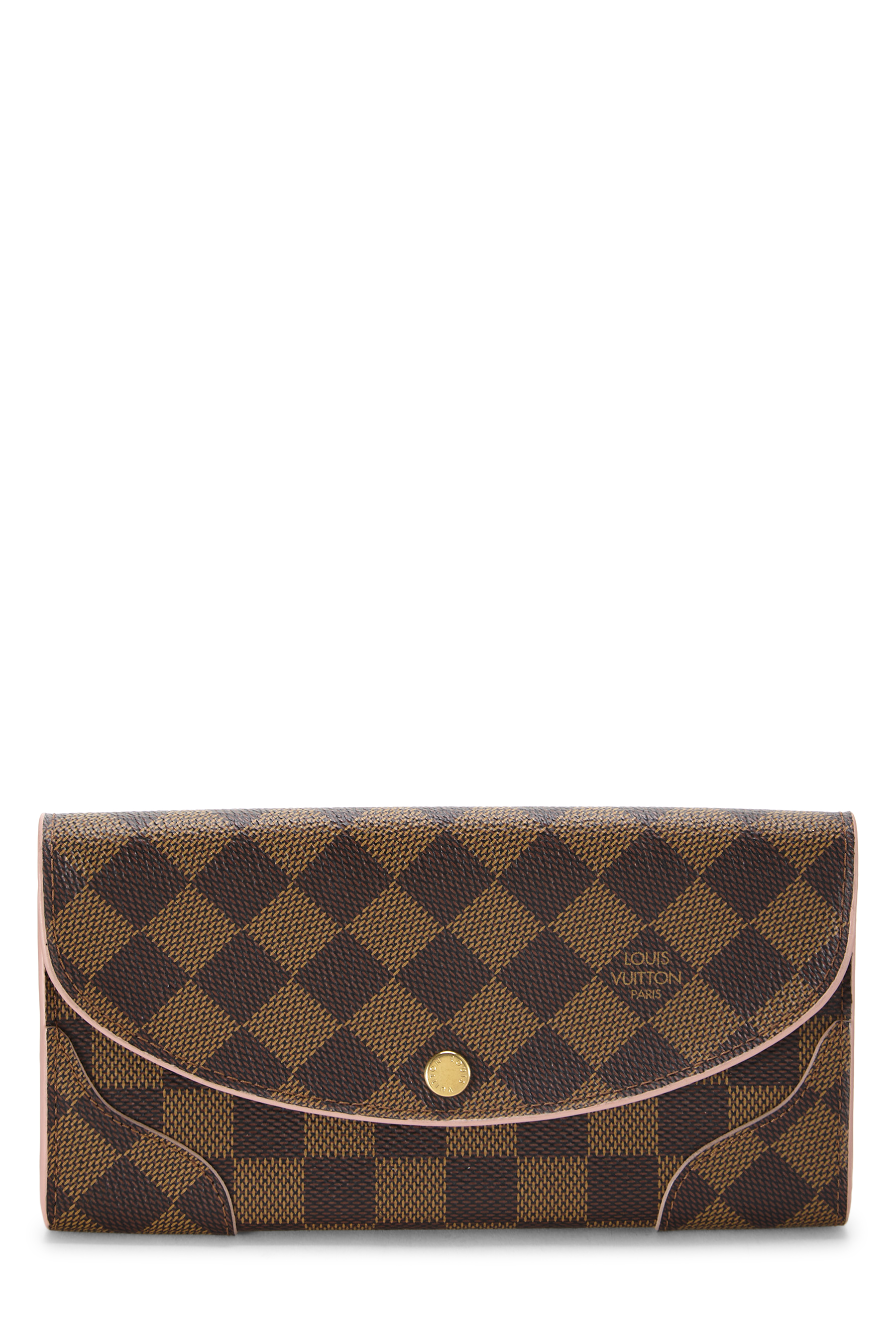 Women's Louis Vuitton Damier Ebene Caissa Wallet in Pink