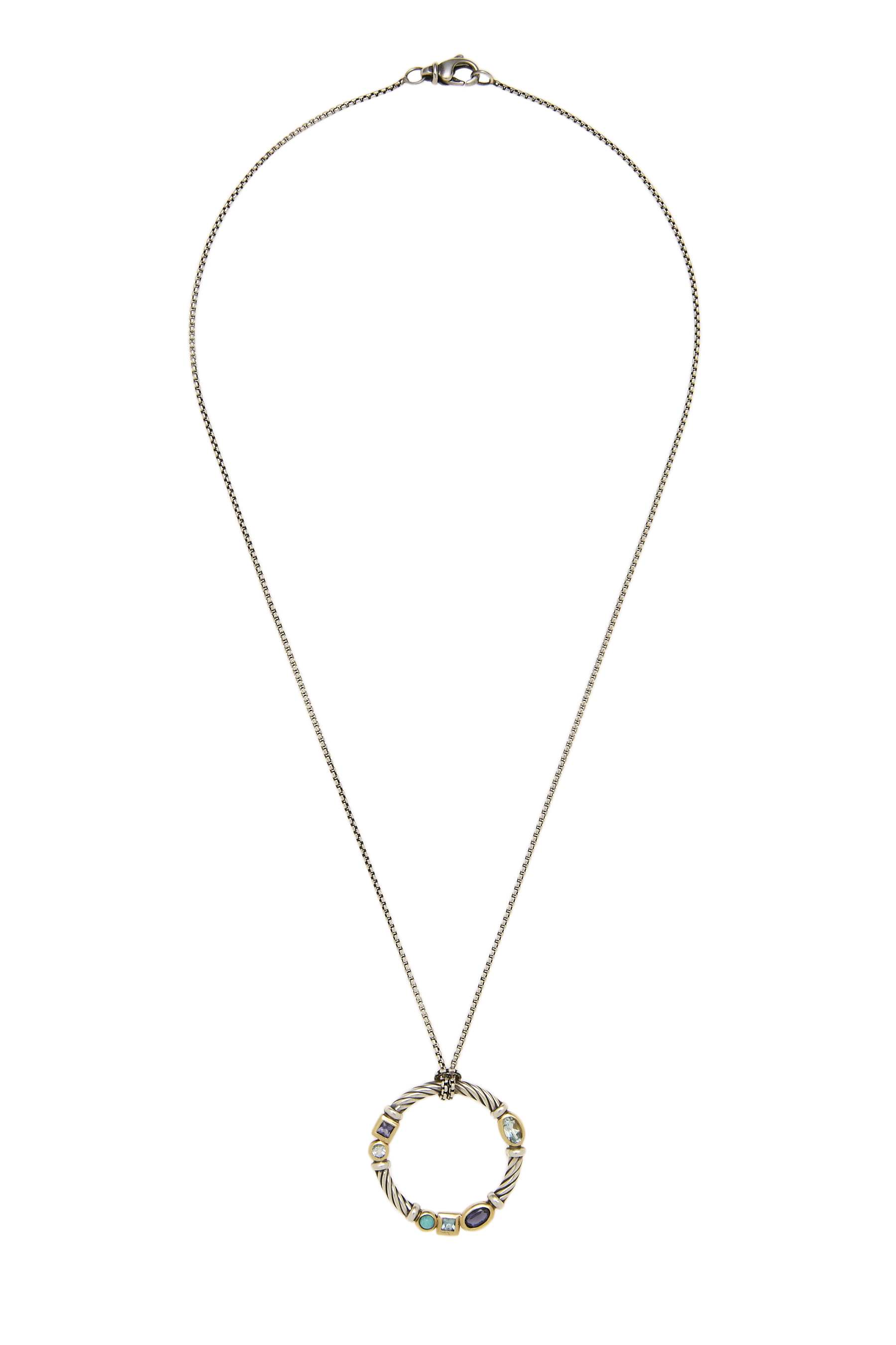 Women's David Yurman Silver Two-Tone Confetti Pendant Necklace in Gold