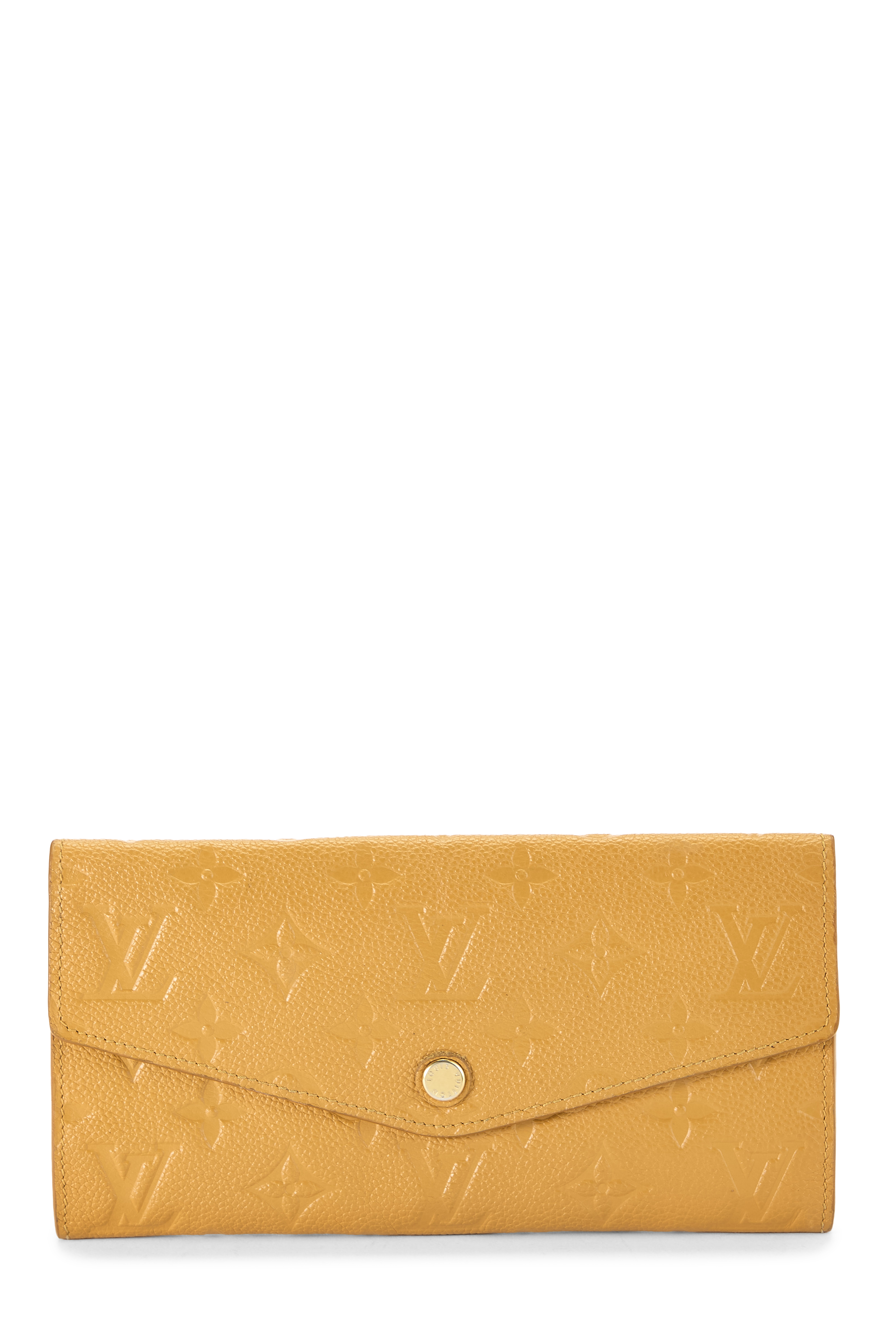 Women's Louis Vuitton Safran Monogram Empreinte Josephine Wallet in Yellow