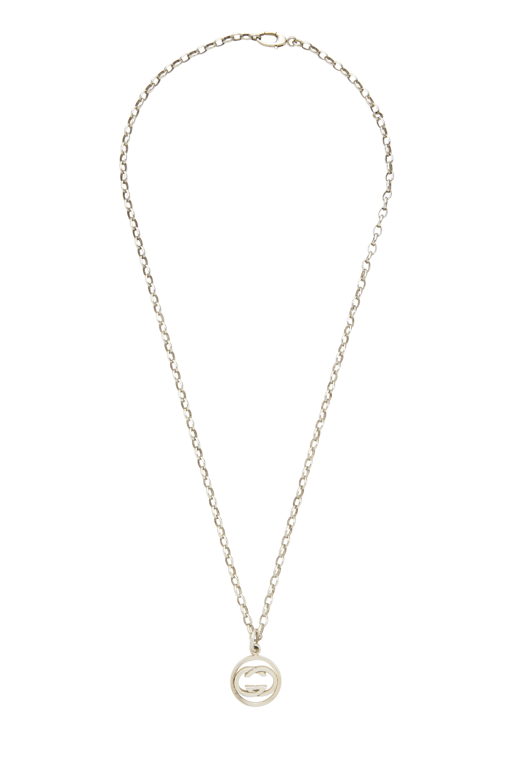Women's Gucci Silver Interlocking GG Necklace in Silver