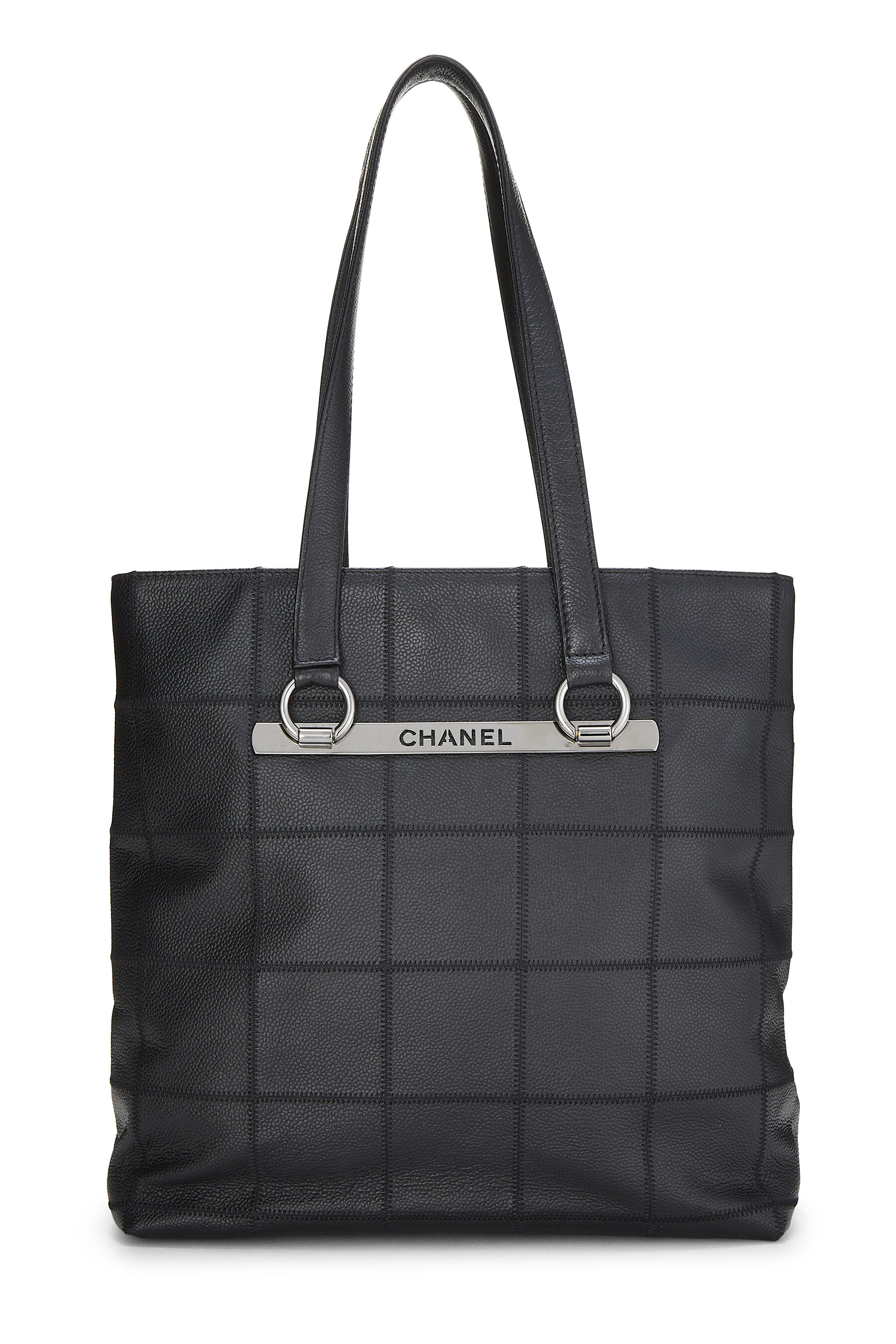 Women's Chanel Black Quilted Calfskin Chocolate Bar Tote in Black