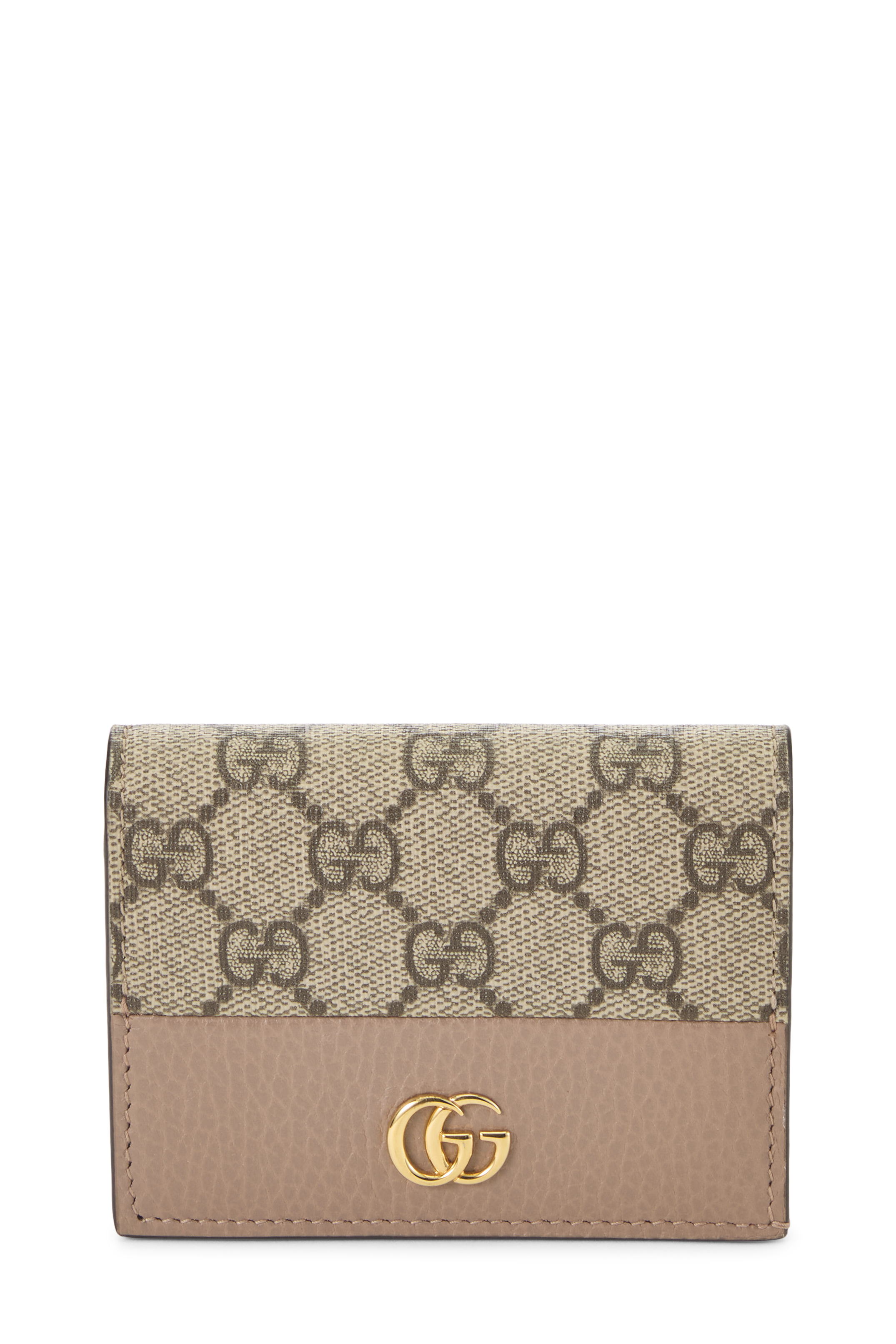 Women's Gucci Pink Leather GG Marmont Card Case in Pink