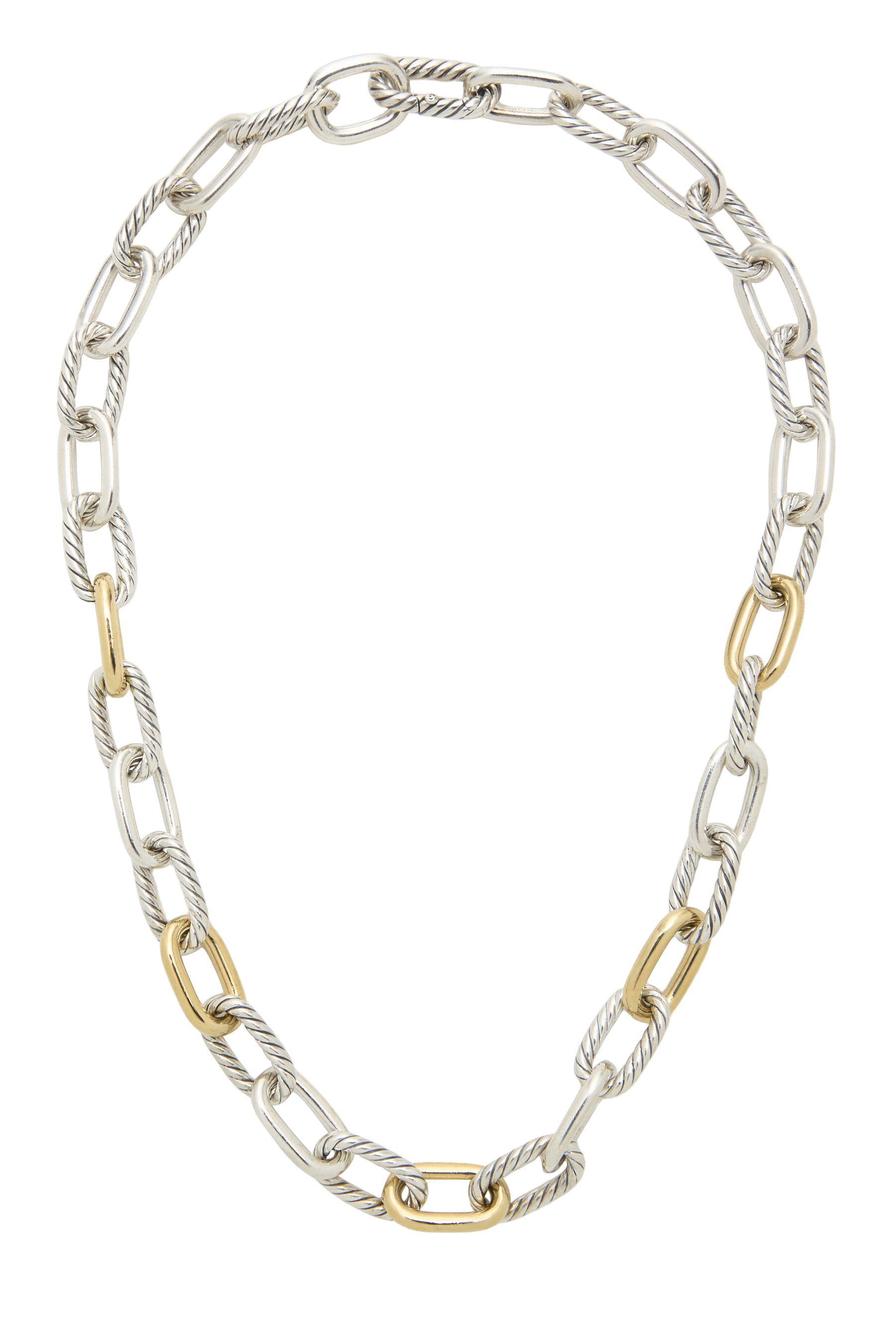 Women's David Yurman Two-Tone DY Madison Chain Necklace 11mm in Gold