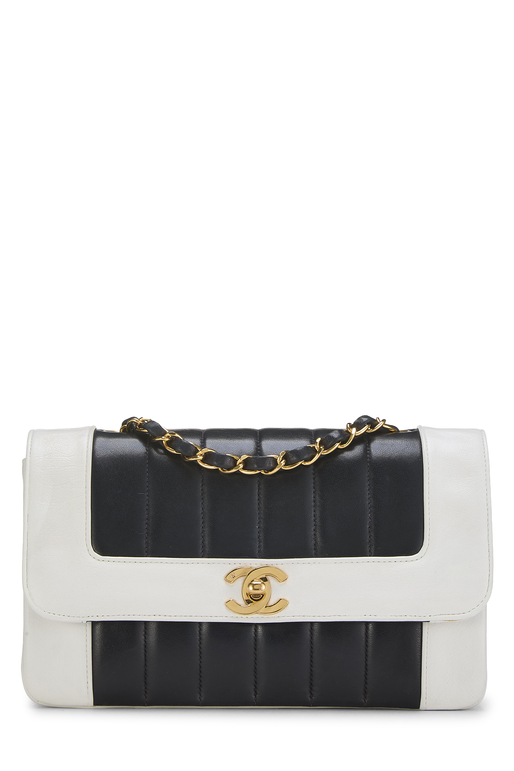 Women's Chanel Multicolor Vertical Lambskin Border Flap Small in Multi 9"