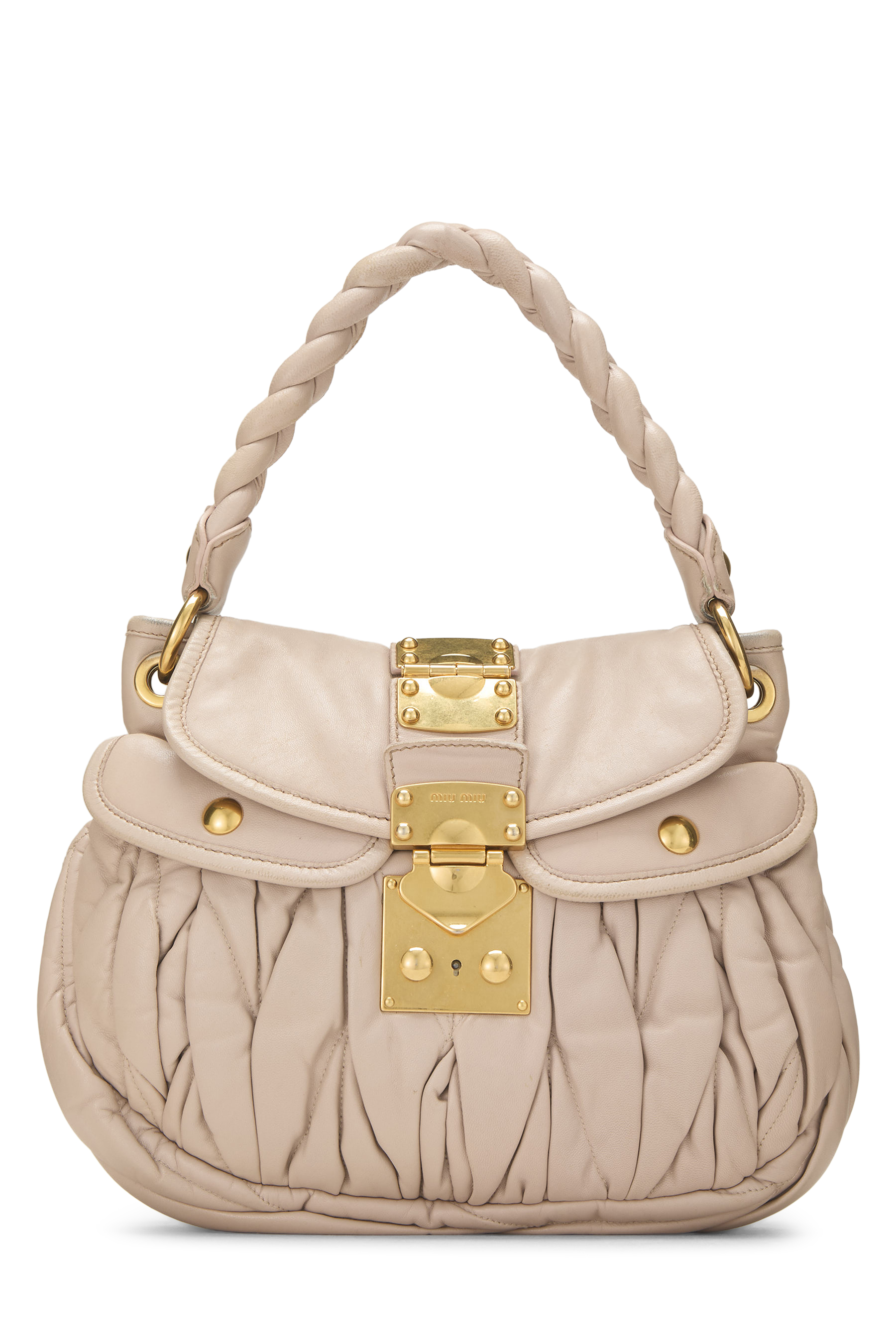 Women's Miu Miu Pink Calfskin Buckle Hobo in Pink