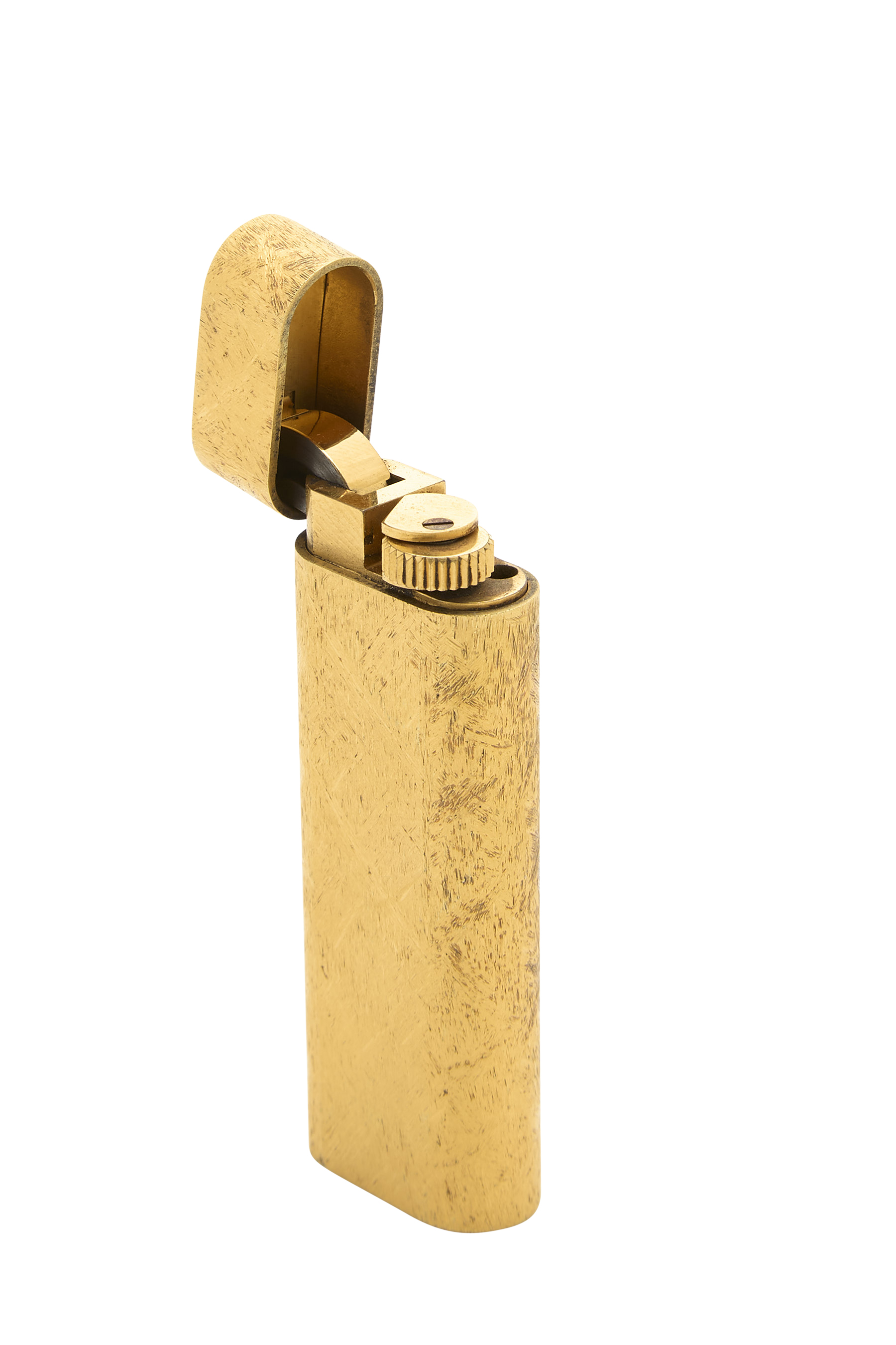 Women's Cartier Gold Textured Metal Lighter in Gold