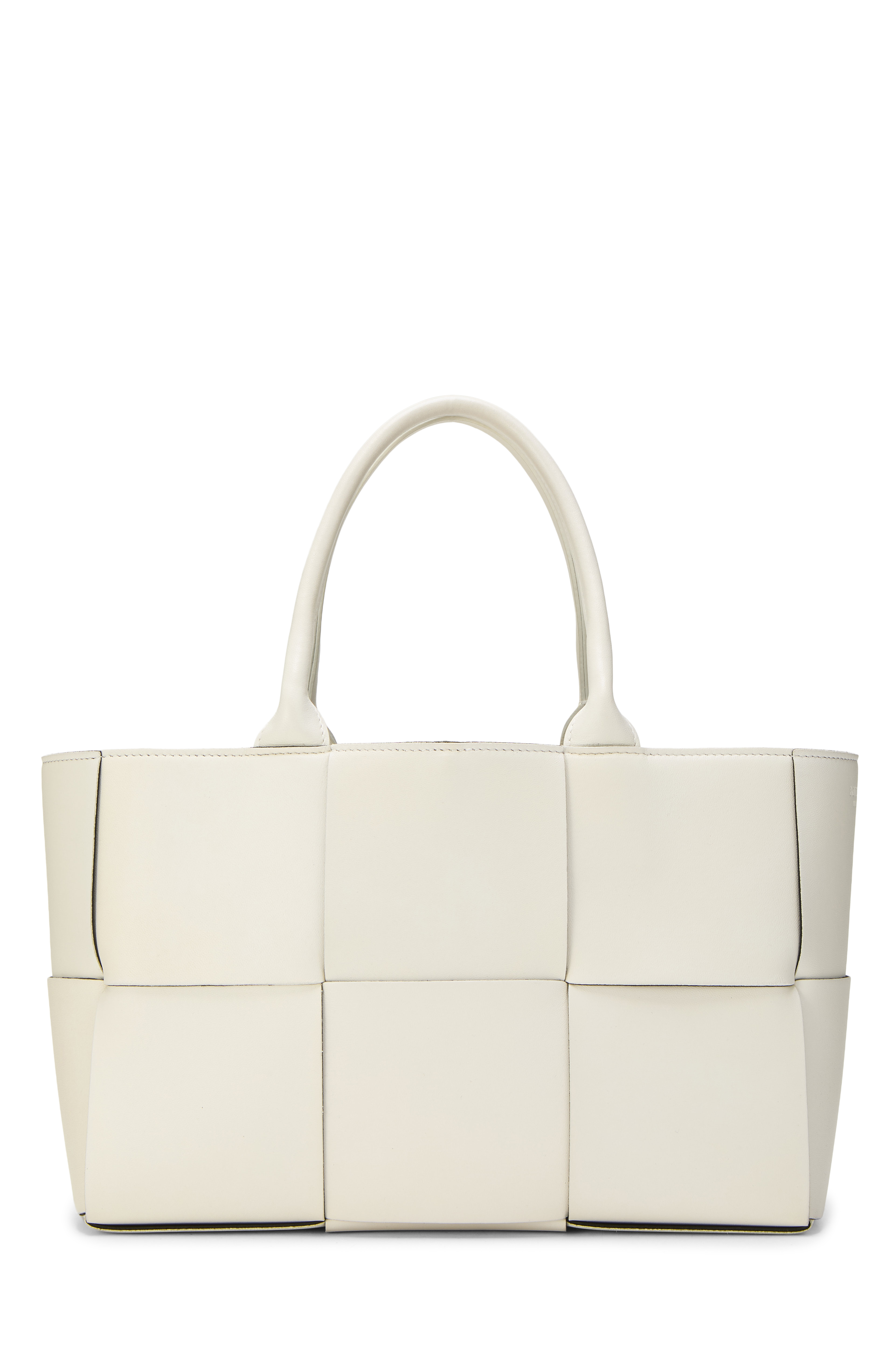 Women's Bottega Veneta White Maxi Intrecciato Arco Tote Small in White Small