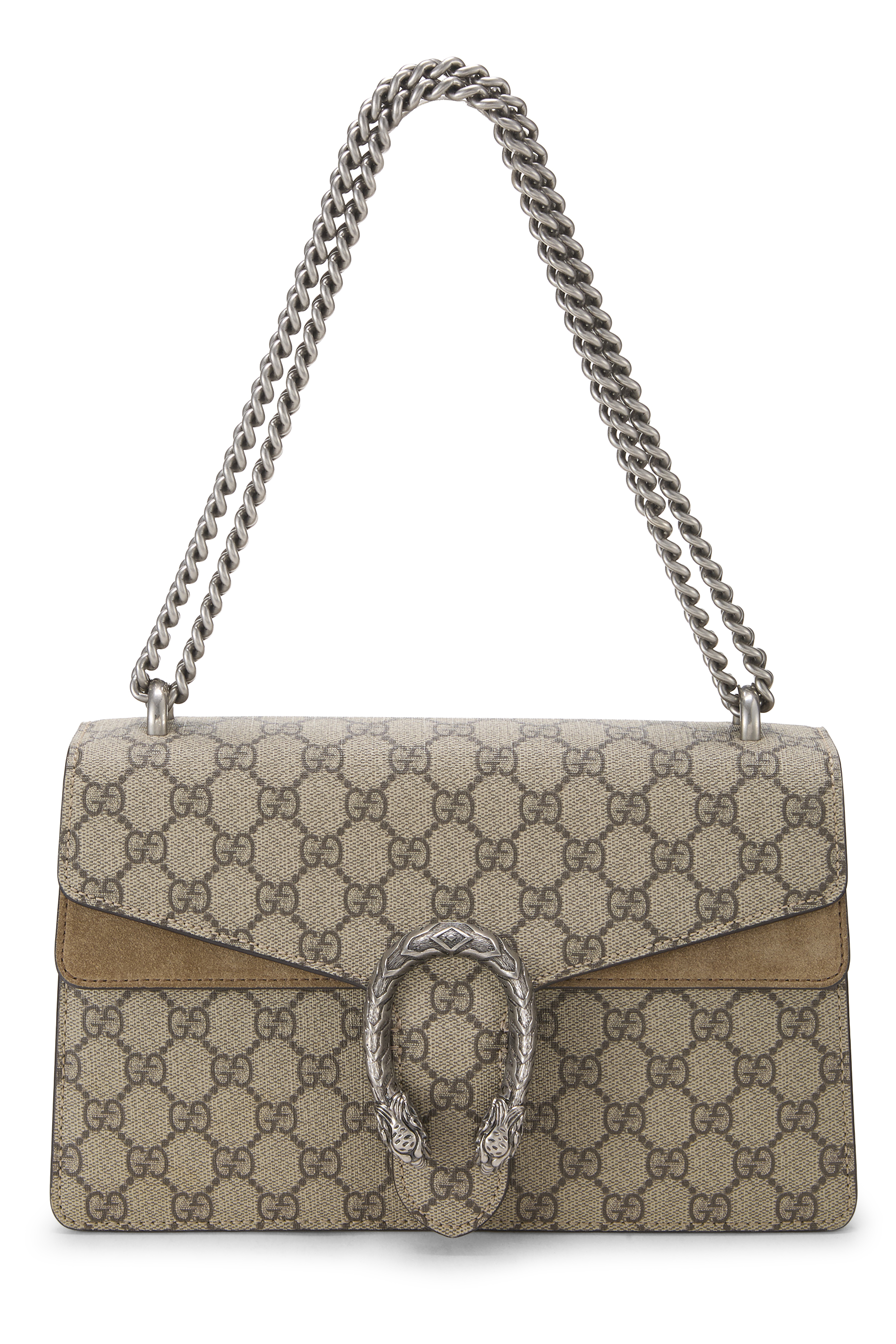 Women's Gucci GG Supreme Canvas Dionysus Shoulder Bag Small in Brown Small