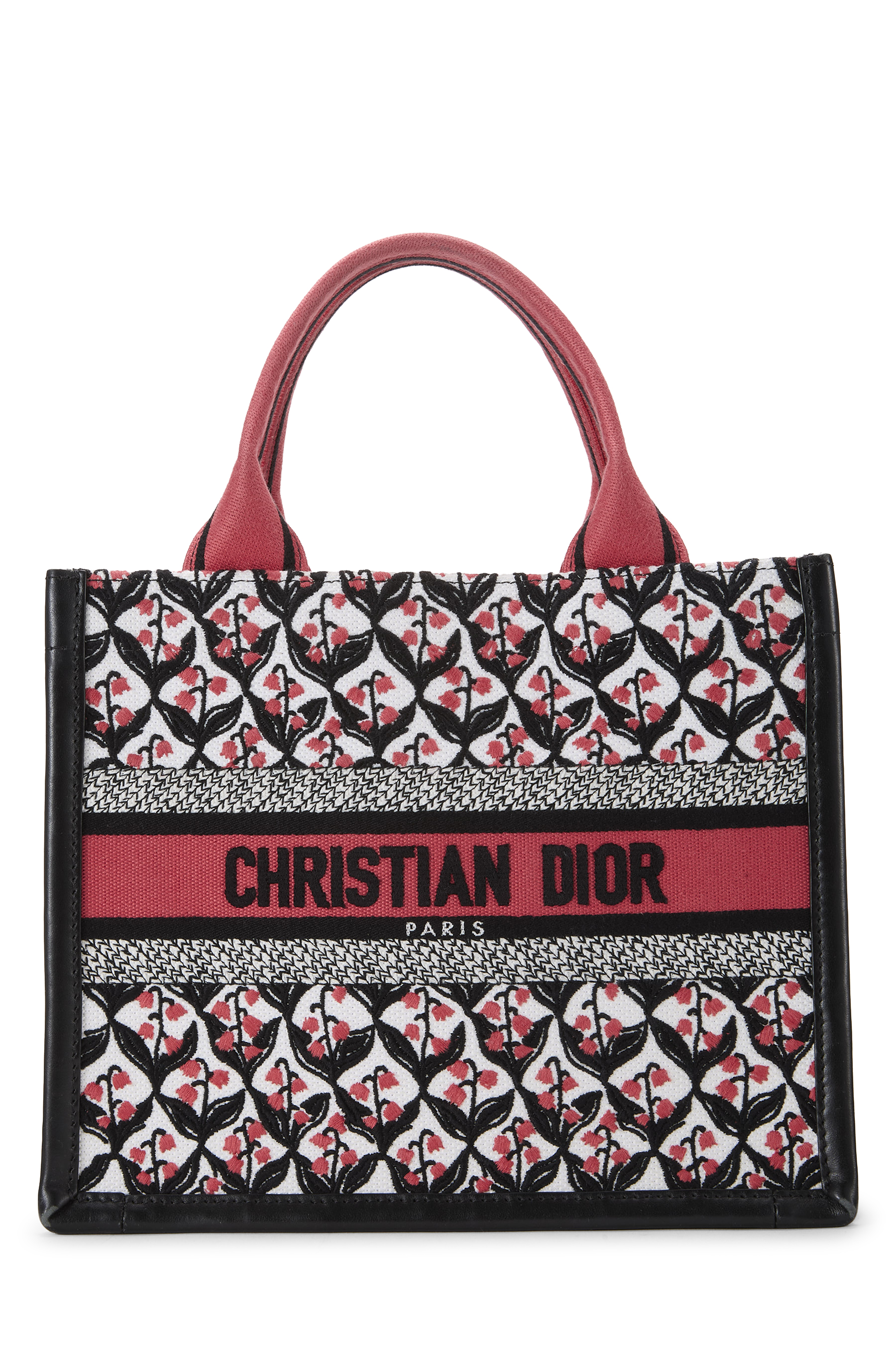 Women's Christian Dior Multicolor Floral Embroidered Canvas Book Tote Small
