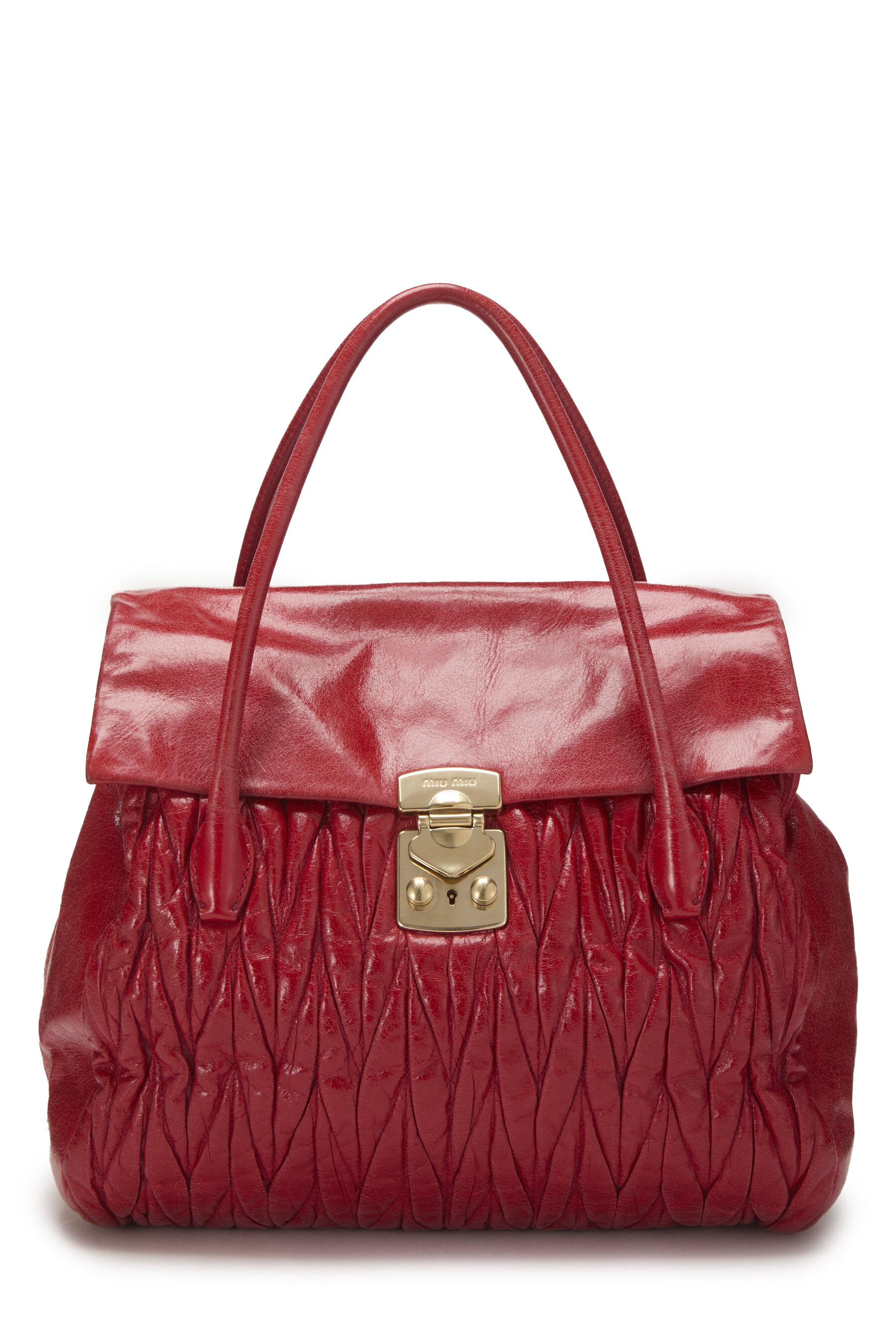 Women's Miu Miu Red Nappa Convertible Handbag in Red