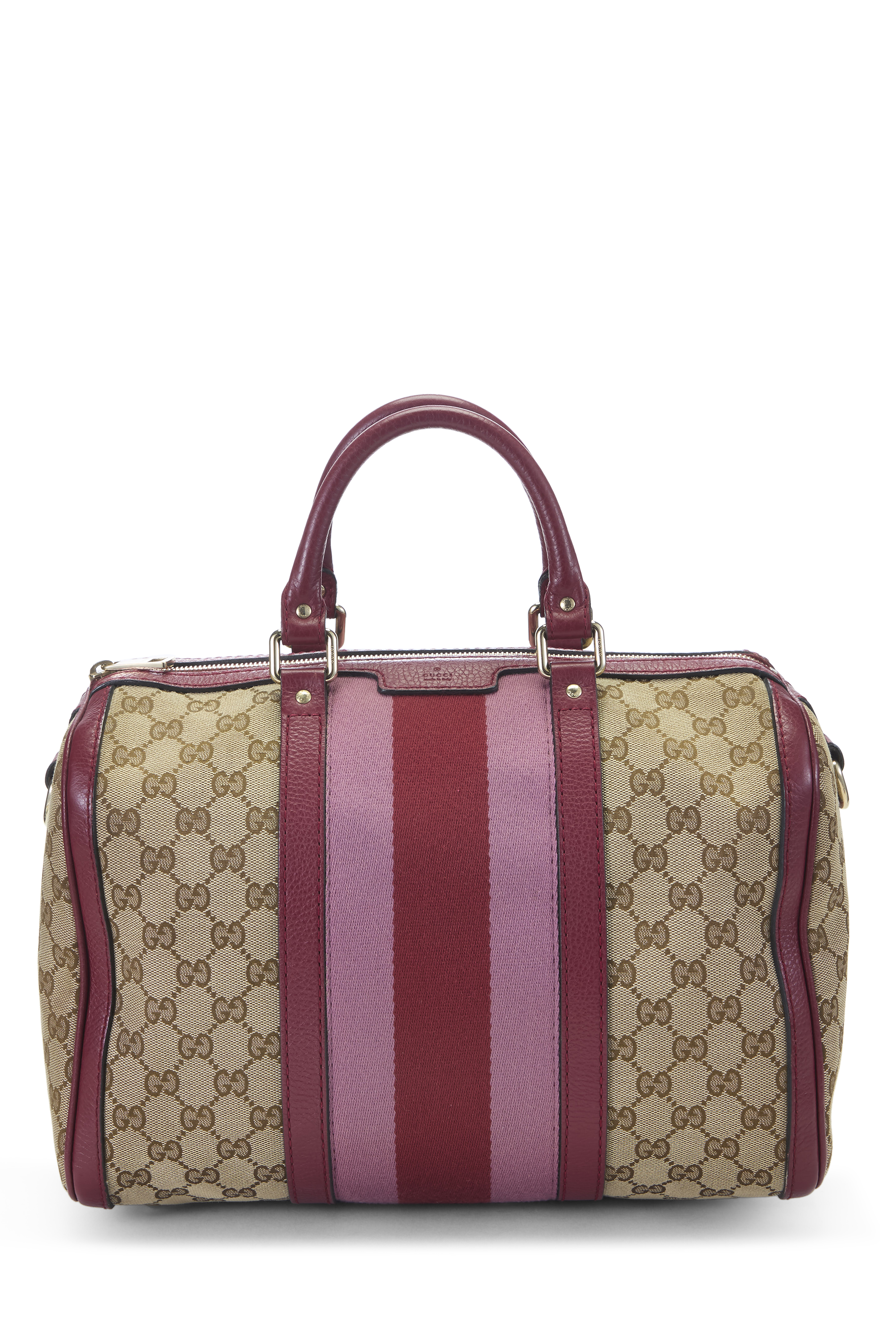 Women's Gucci Purple Original GG Canvas Vintage Web Boston Medium in Purple Medium