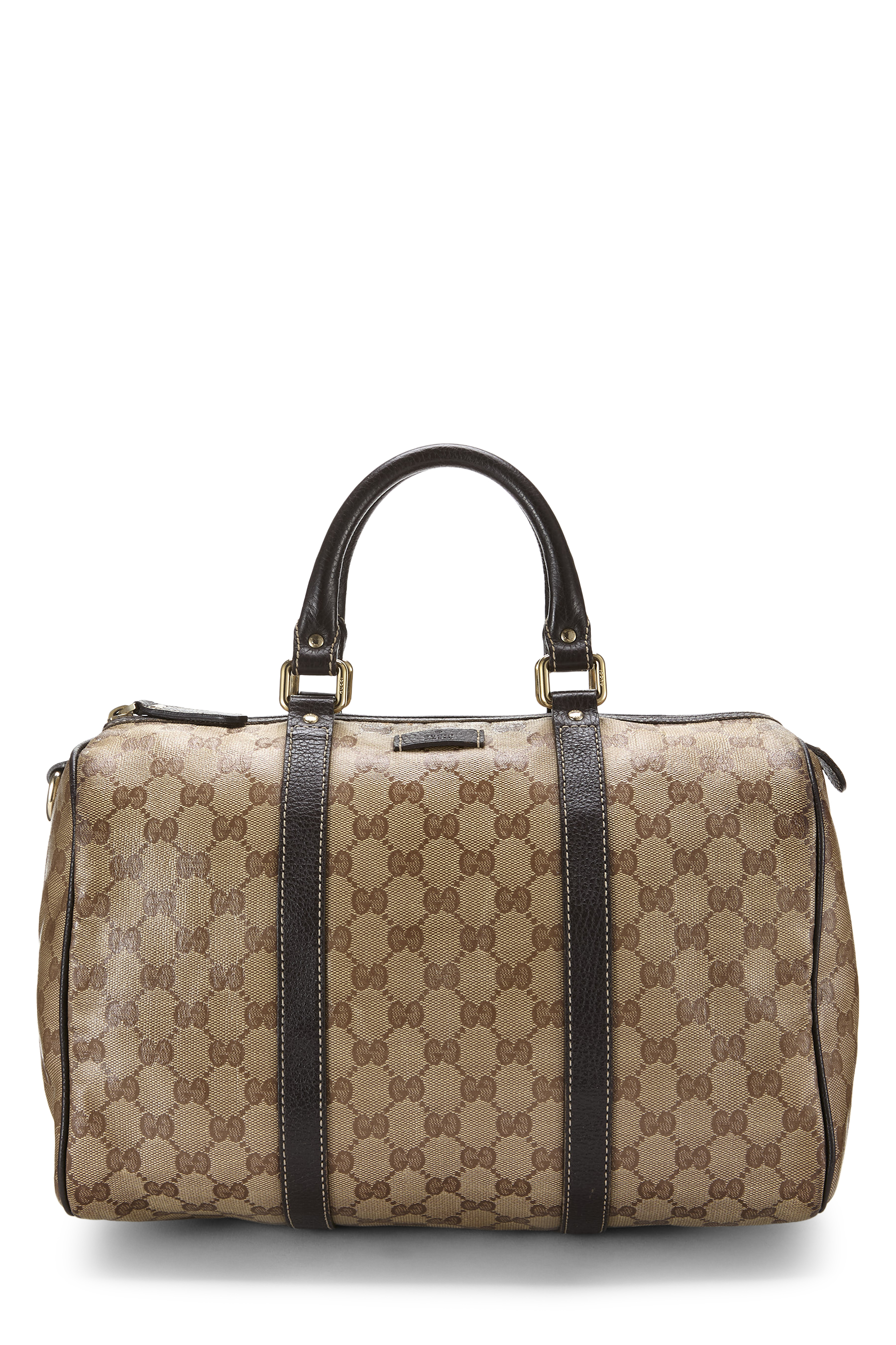 Women's Gucci Brown GG Crystal Canvas Joy Boston Handbag in Brown