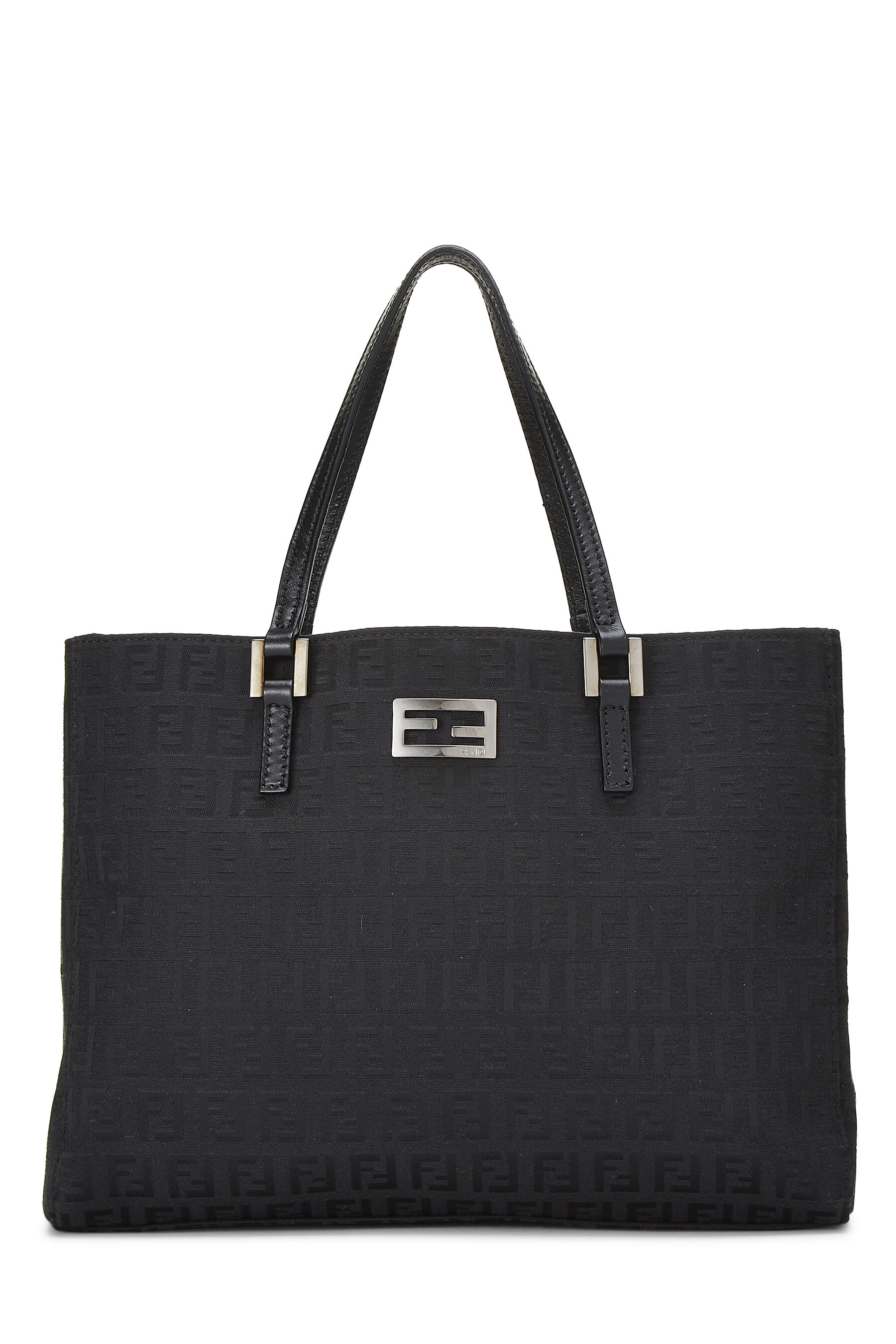Women's Fendi Black Zucchino Canvas Tote Small in Black Small