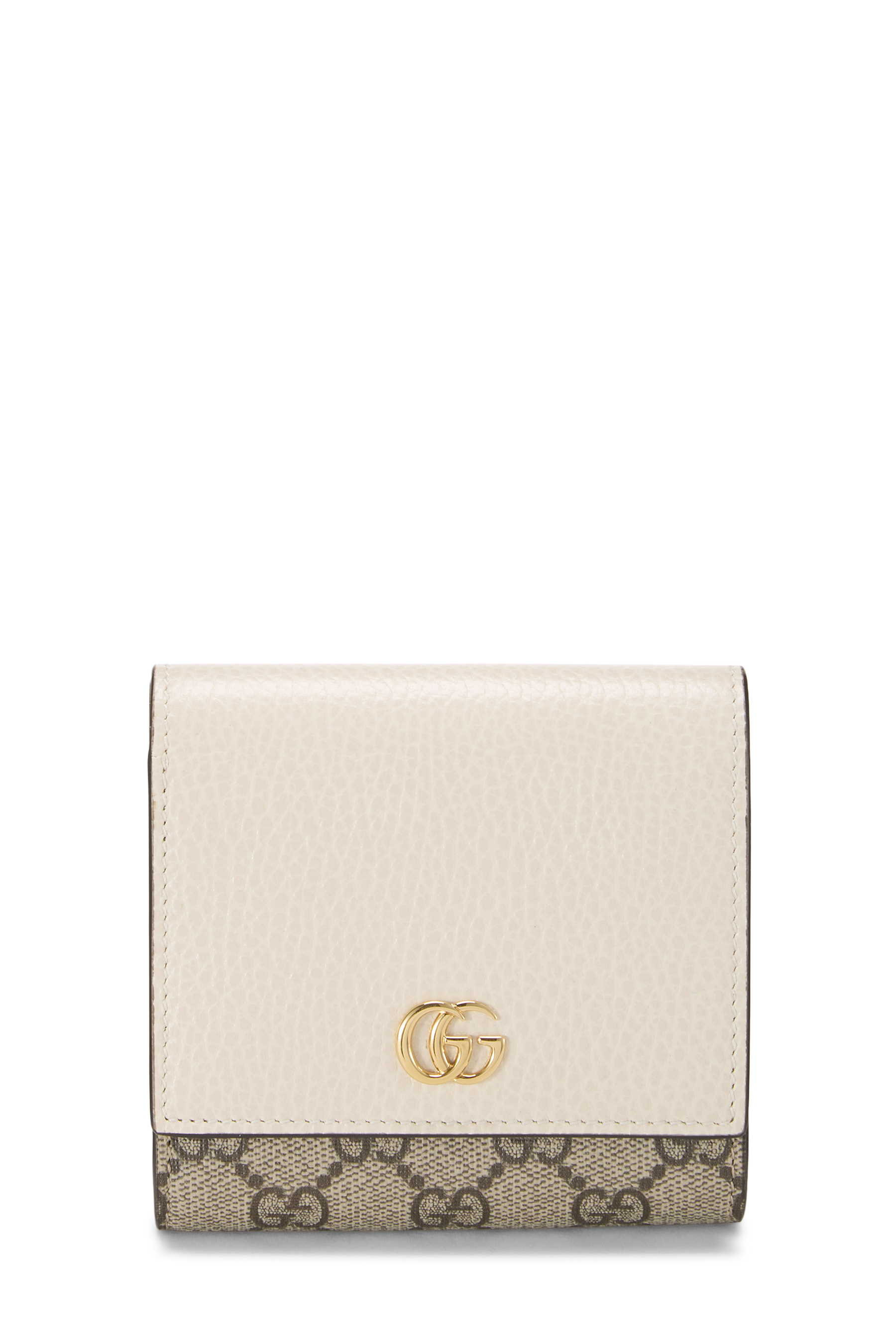 Women's Gucci Cream Original GG Supreme Marmont Compact Wallet in White