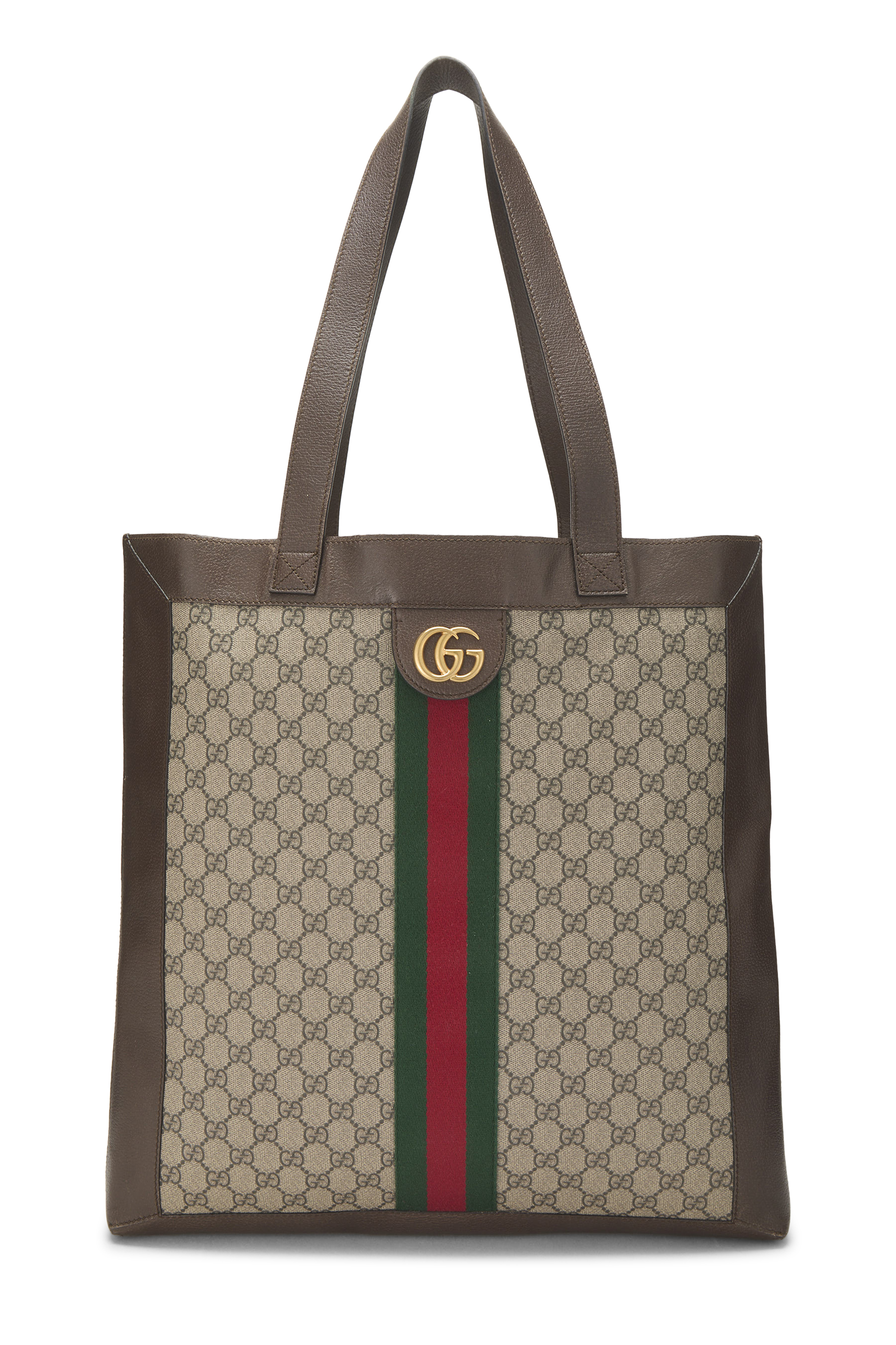 Women's Gucci Original GG Supreme Canvas Ophidia Tote Large in Brown Large