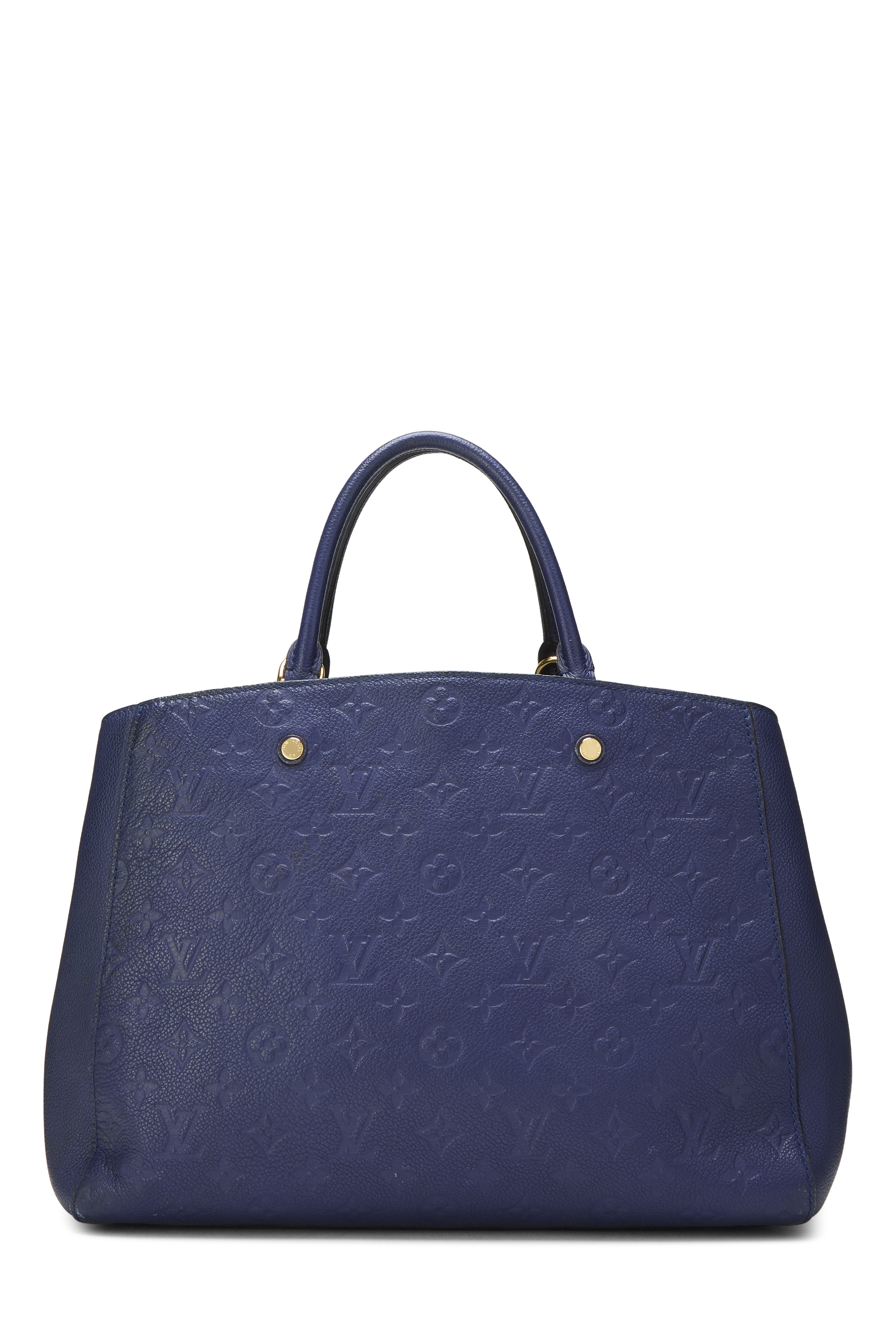Women's Louis Vuitton Blue Monogram Empreinte Montaigne GM in Blue GM