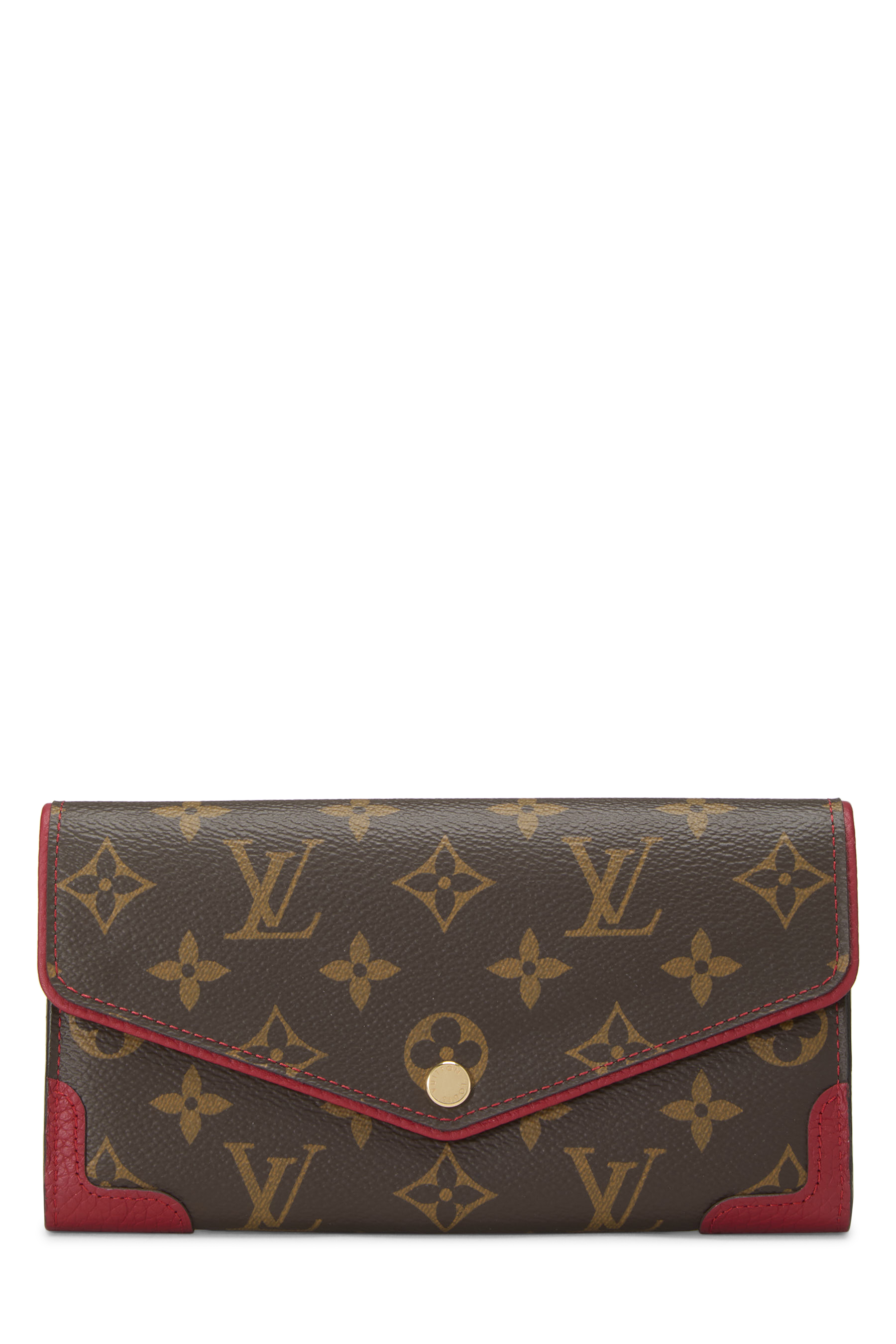 Women's Louis Vuitton Red Monogram Canvas Sarah Retiro Wallet in Red