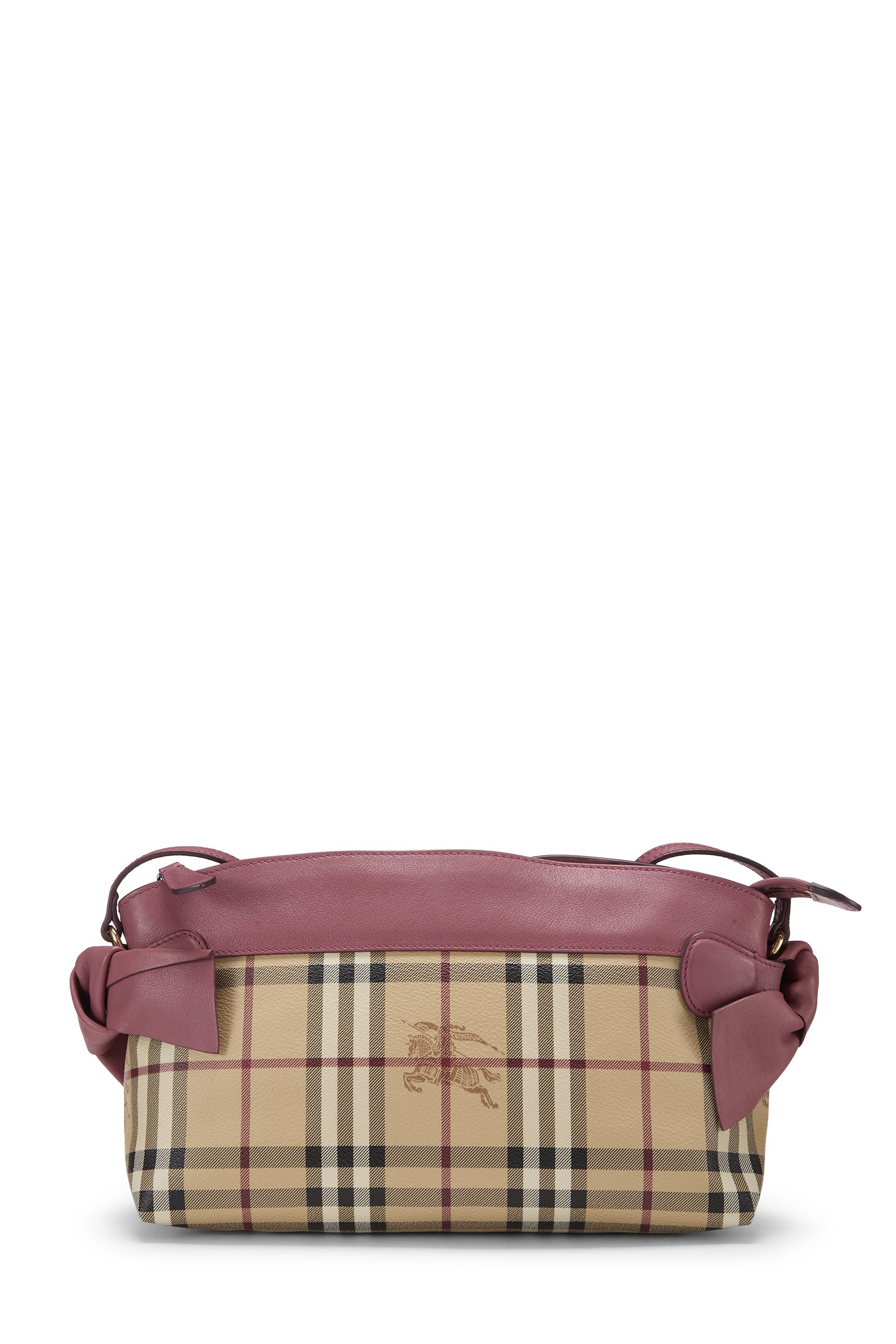 Women's Burberry Pink Haymarket Coated Canvas Bow Tie Crossbody