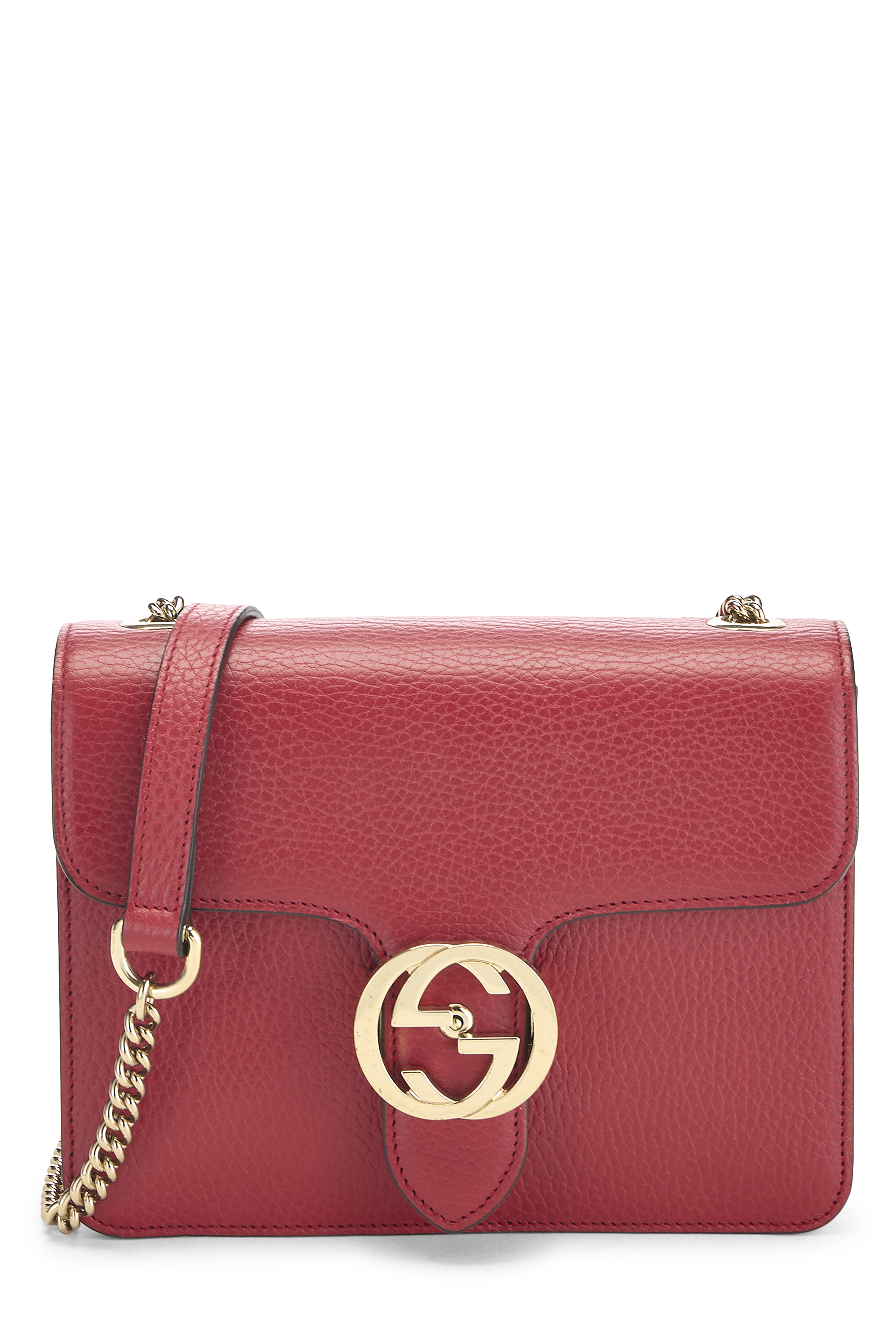 Women's Gucci Red Leather Interlocking Crossbody in Red
