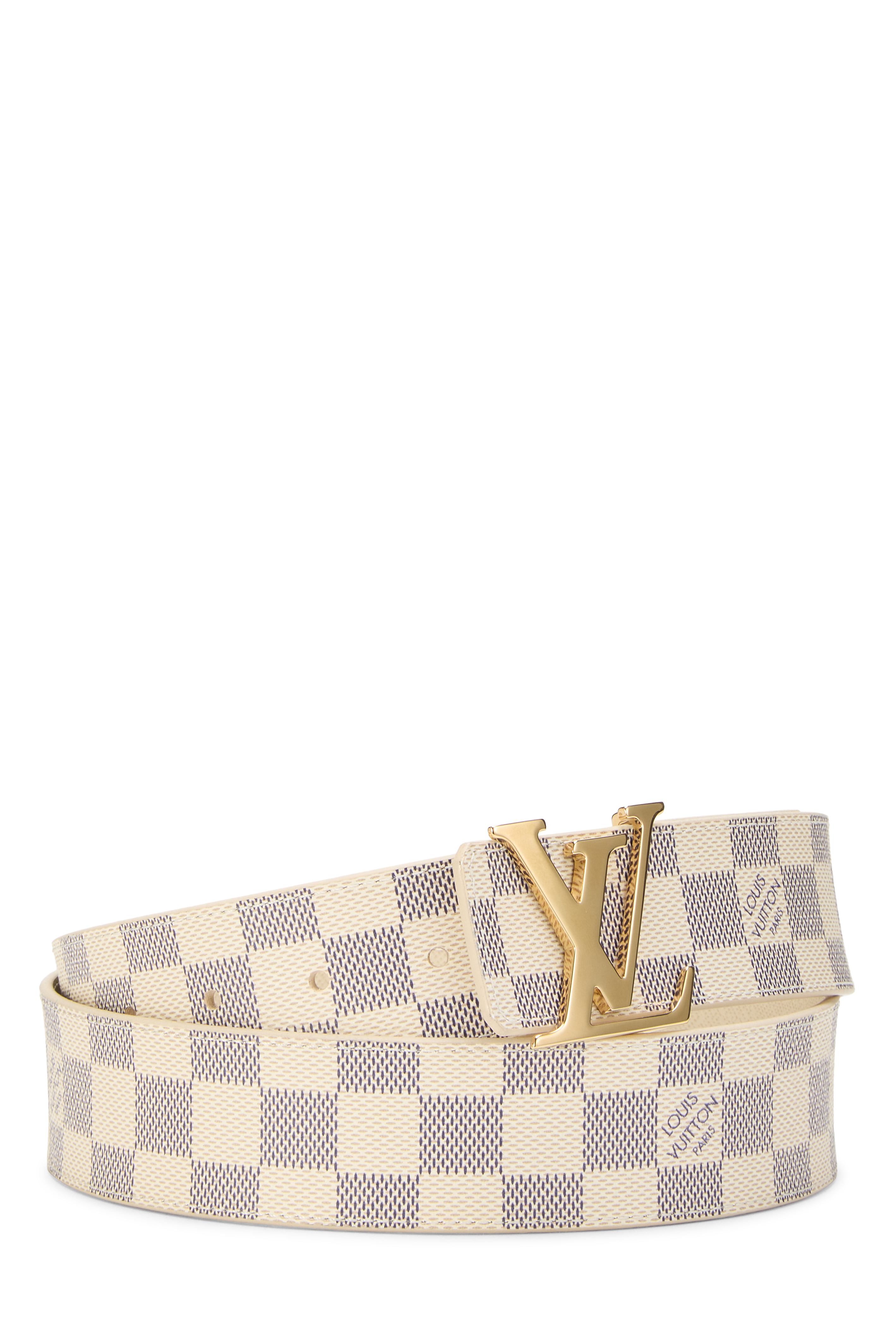 Women's Louis Vuitton Damier Azur Ceinture Initiales 100 in White