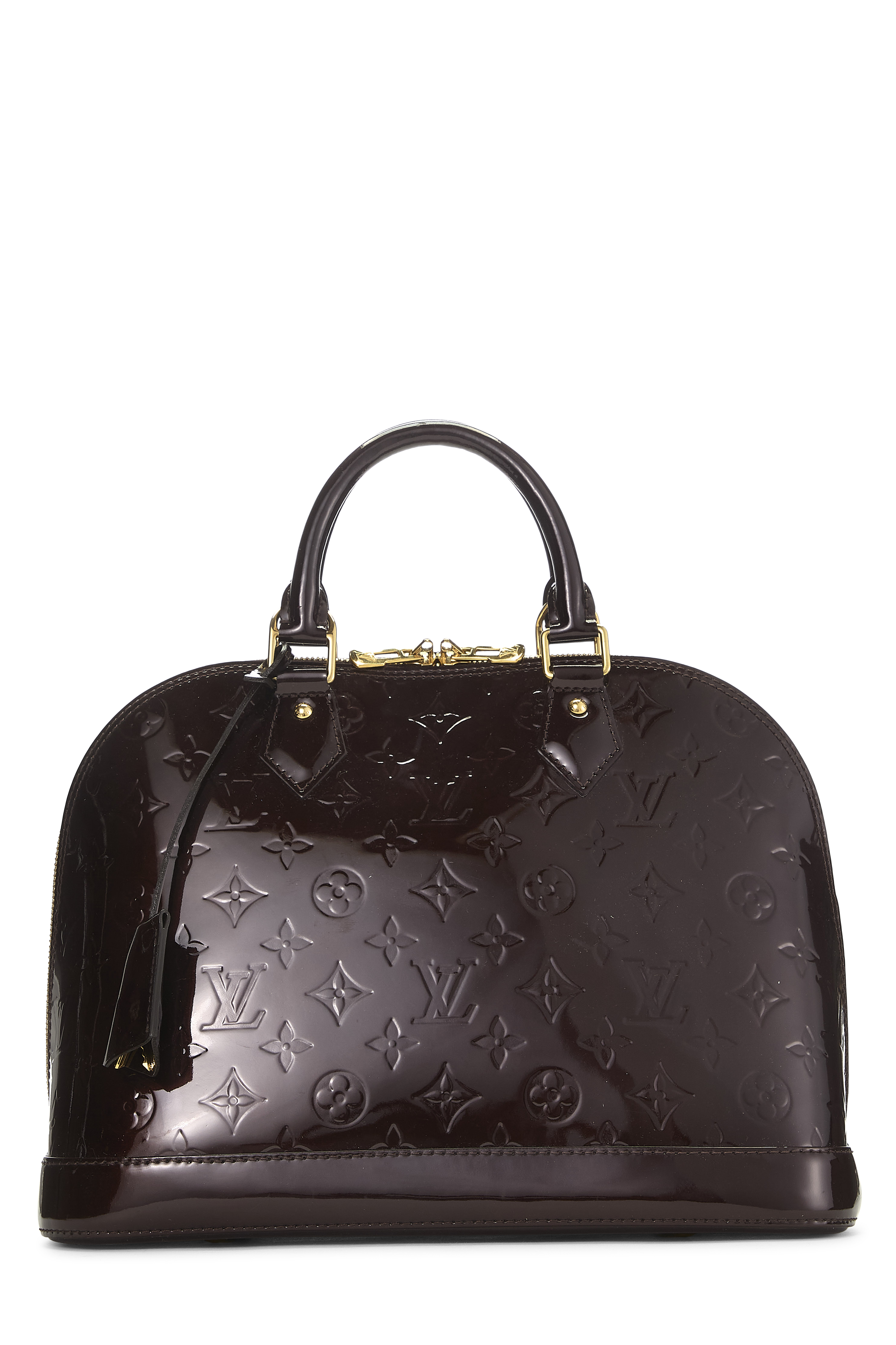 Women's Louis Vuitton Rouge Fauviste Monogram Vernis Alma PM in Burgundy PM