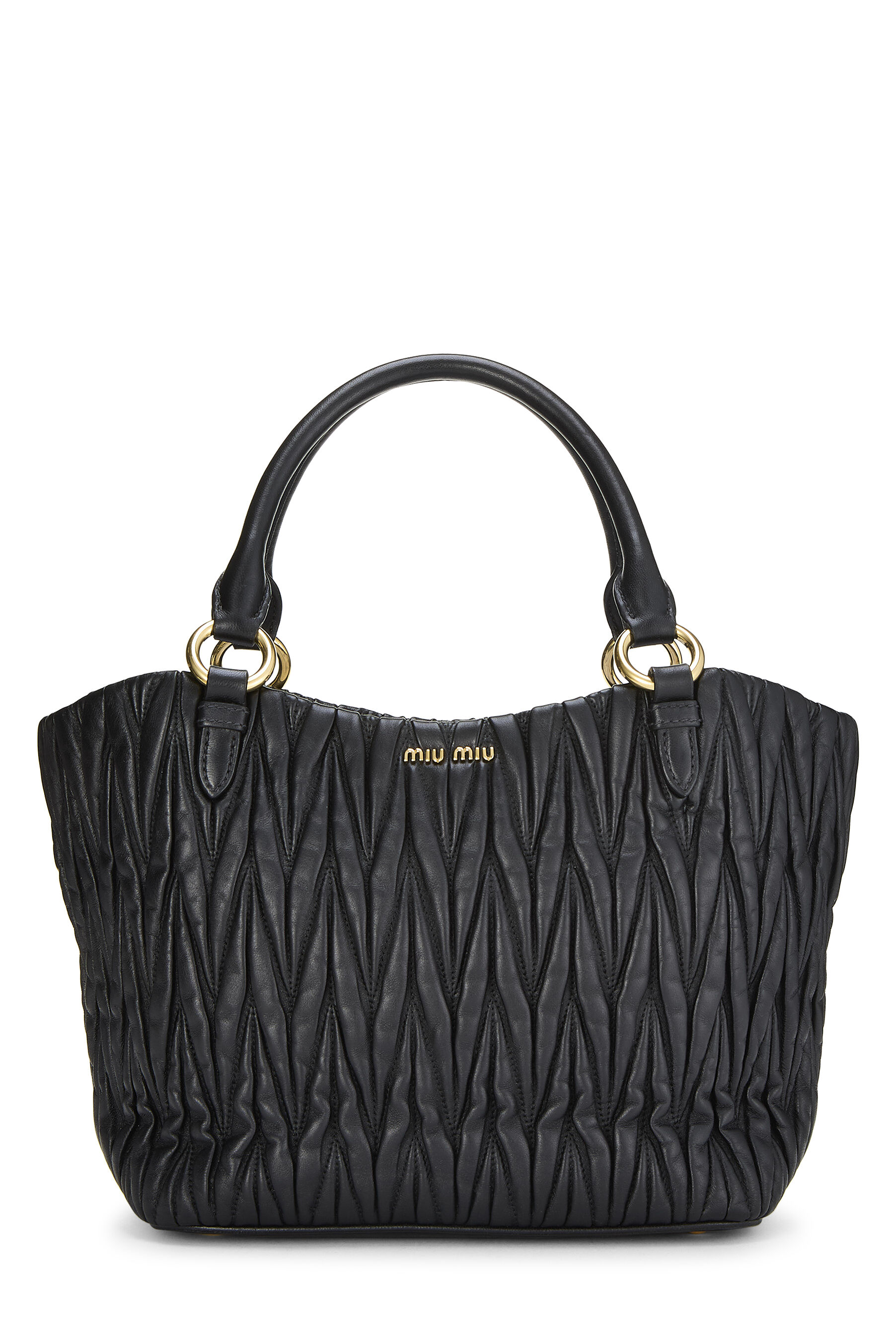 Women's Miu Miu Black Nappa Convertible Tote in Black