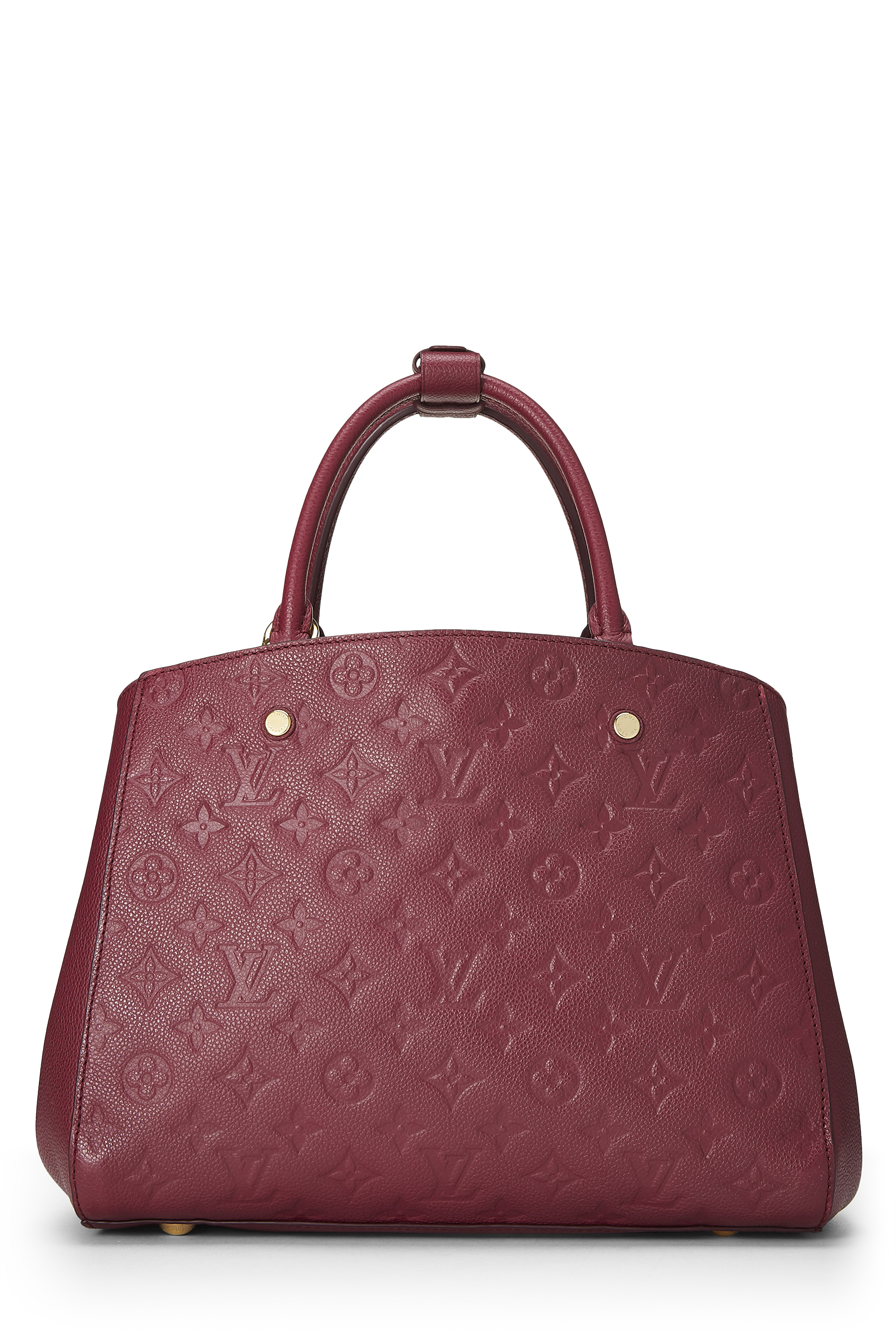 Women's Louis Vuitton Aurore Monogram Empreinte Montaigne MM in Burgundy MM
