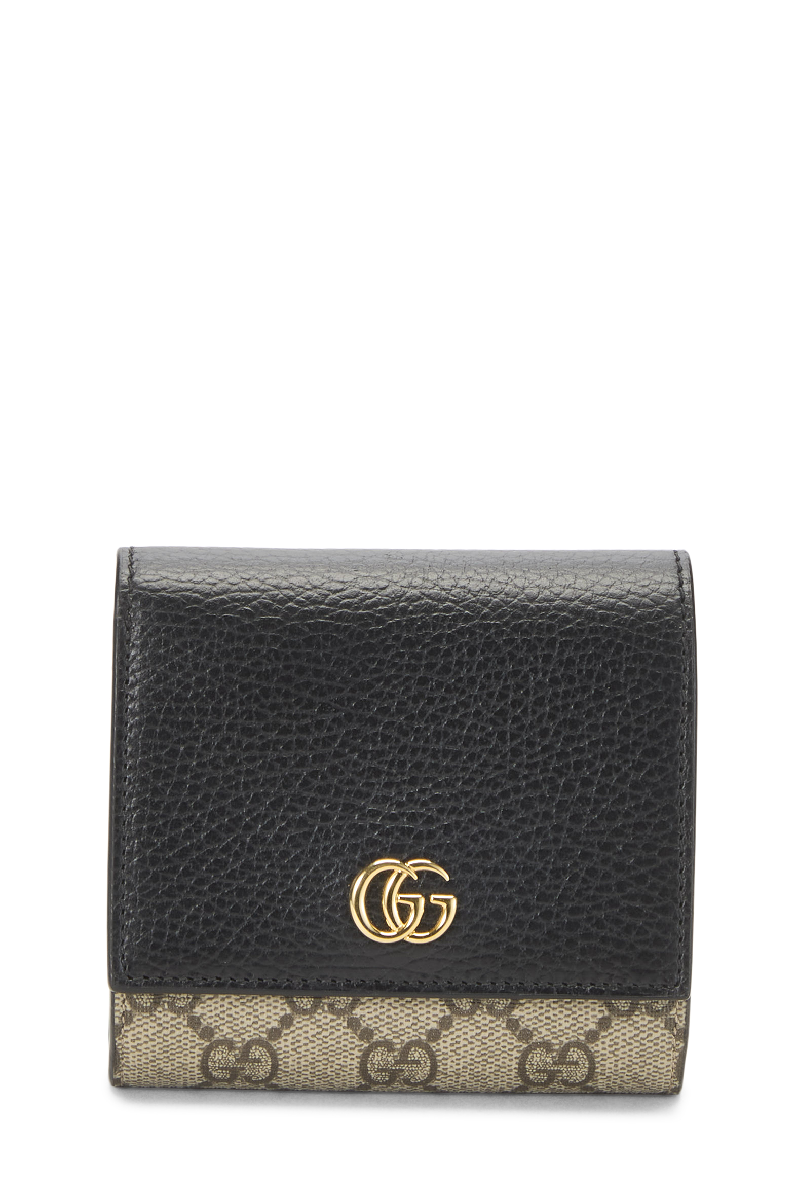 Women's Gucci Black GG Supreme Marmont Compact Wallet in Black