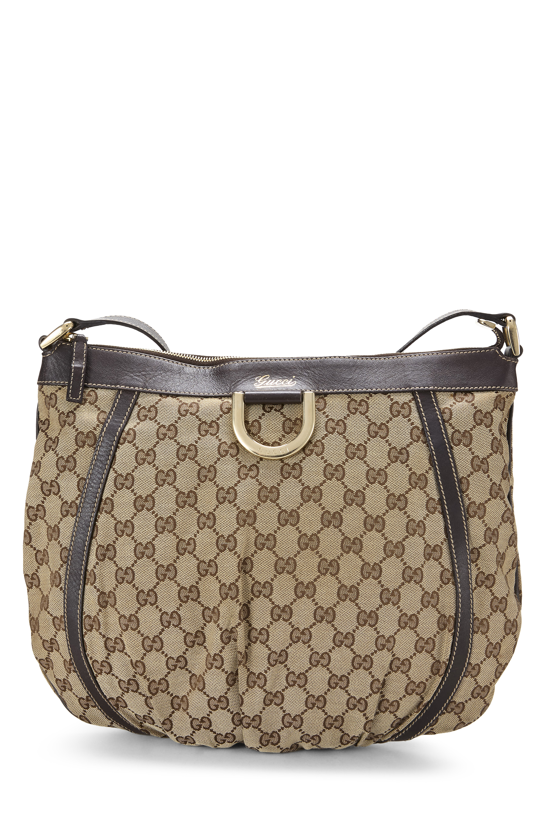 Women's Gucci Brown GG Canvas D-Ring Abbey Messenger Large in Brown Large