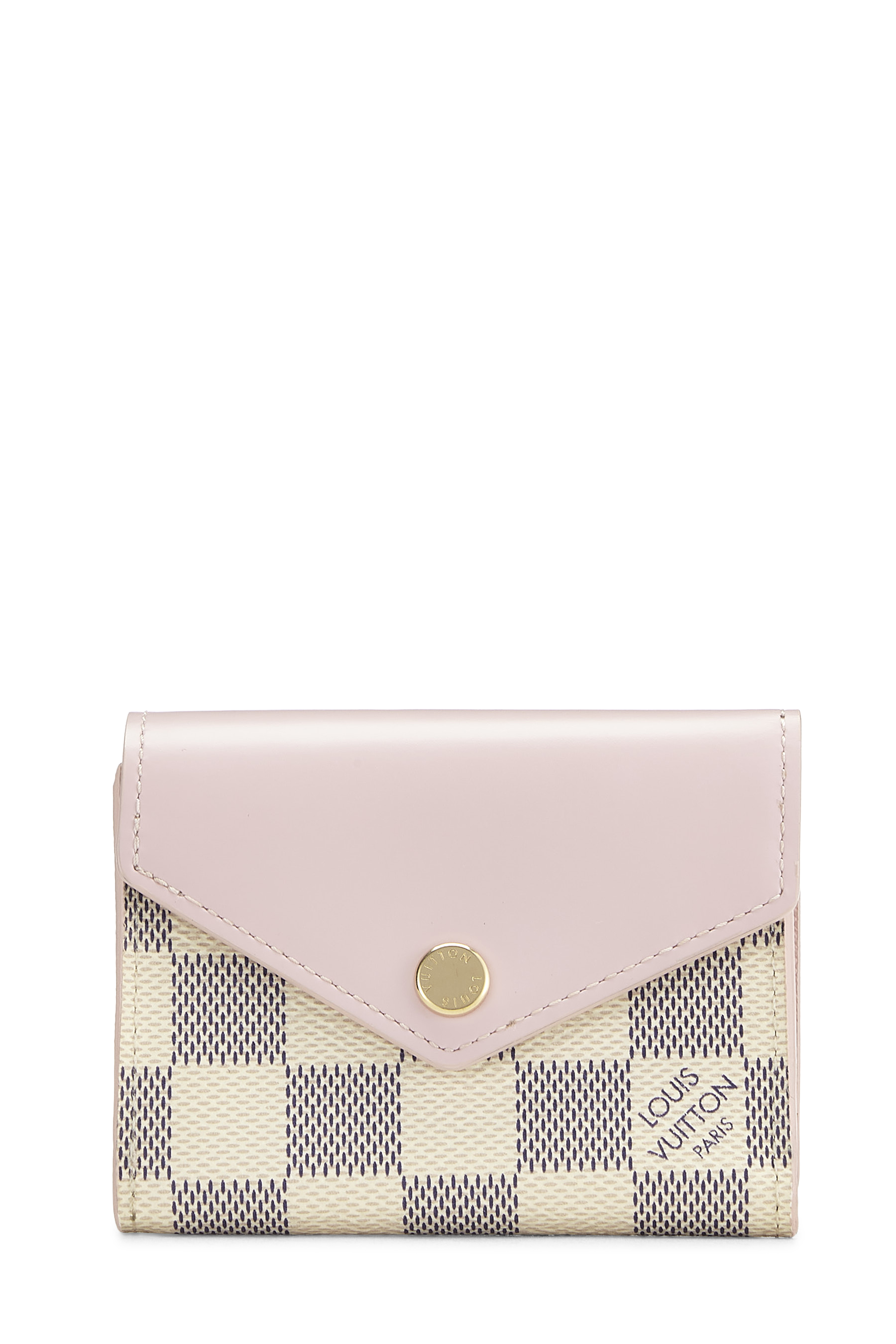 Women's Louis Vuitton Pink Damier Azur Zoe Wallet in Pink