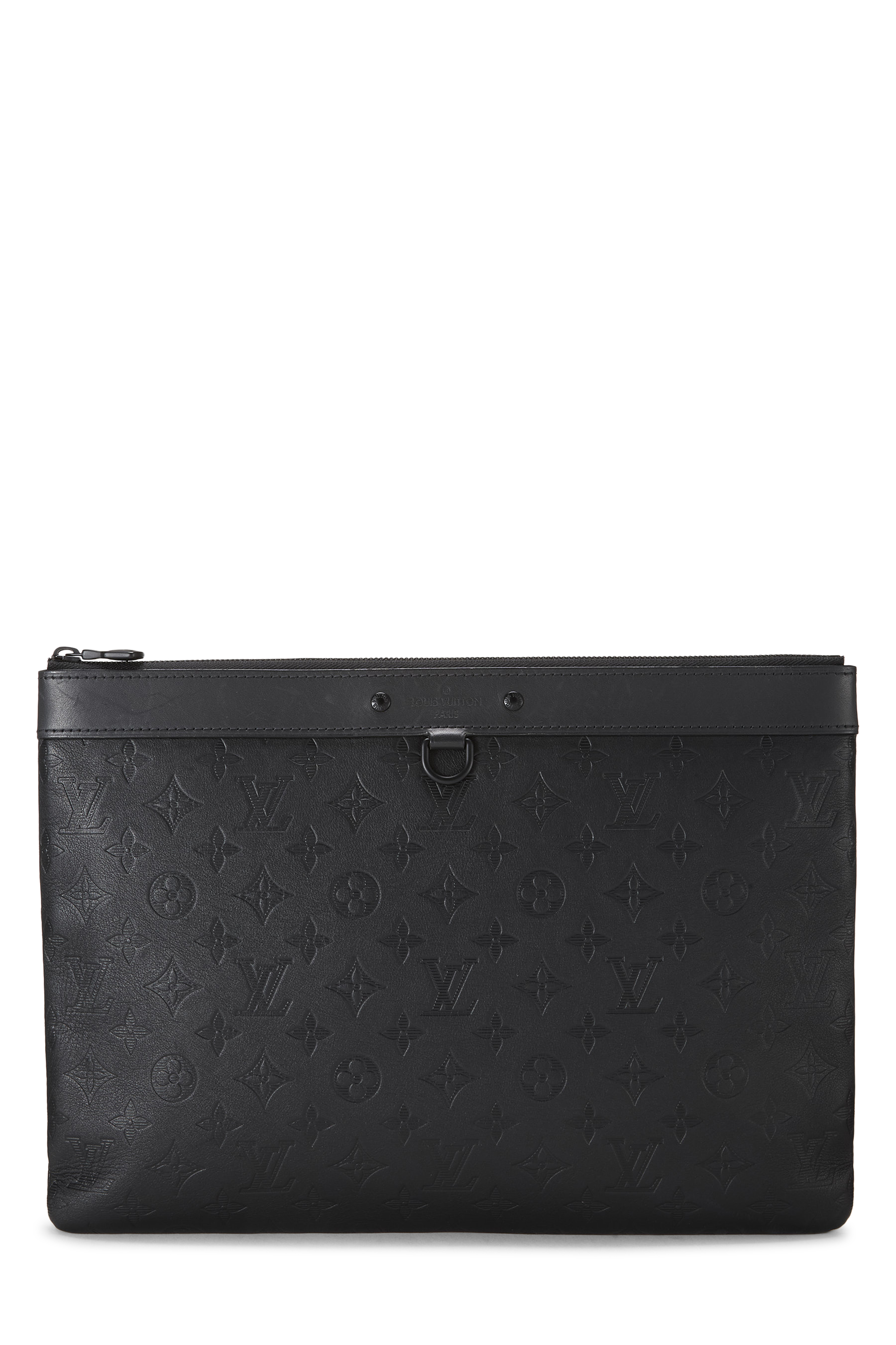 Women's Louis Vuitton Black Monogram Shadow Pochette Discovery in Black