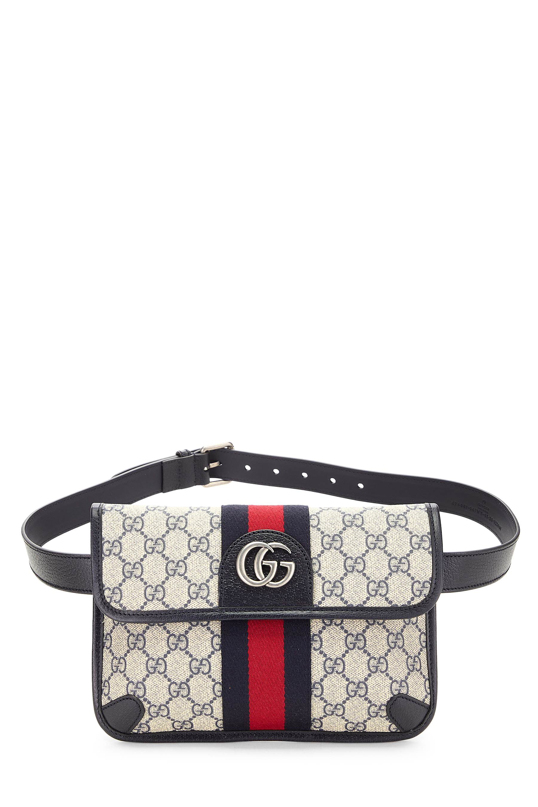 Women's Gucci Navy GG Supreme Canvas Ophidia Belt Bag Small in Navy Small