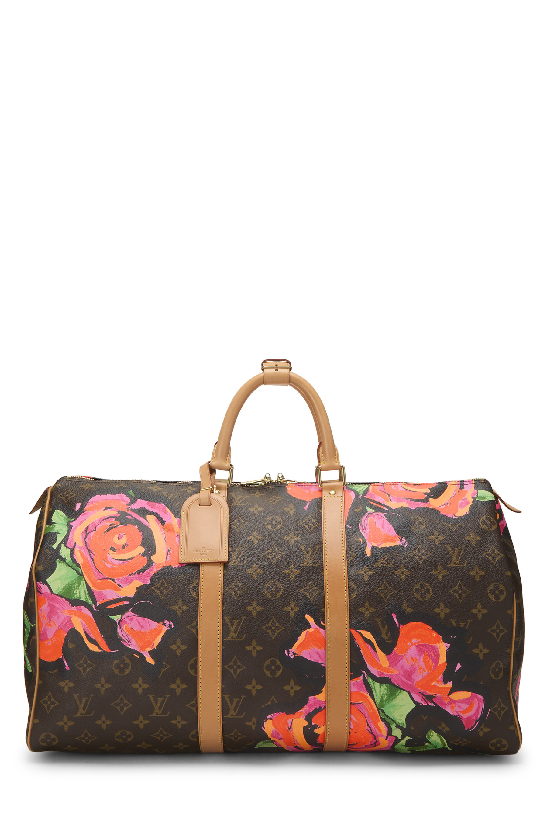 Women's Louis Vuitton Stephen Sprouse x Louis Vuitton Monogram Roses Keepall 50 in Brown