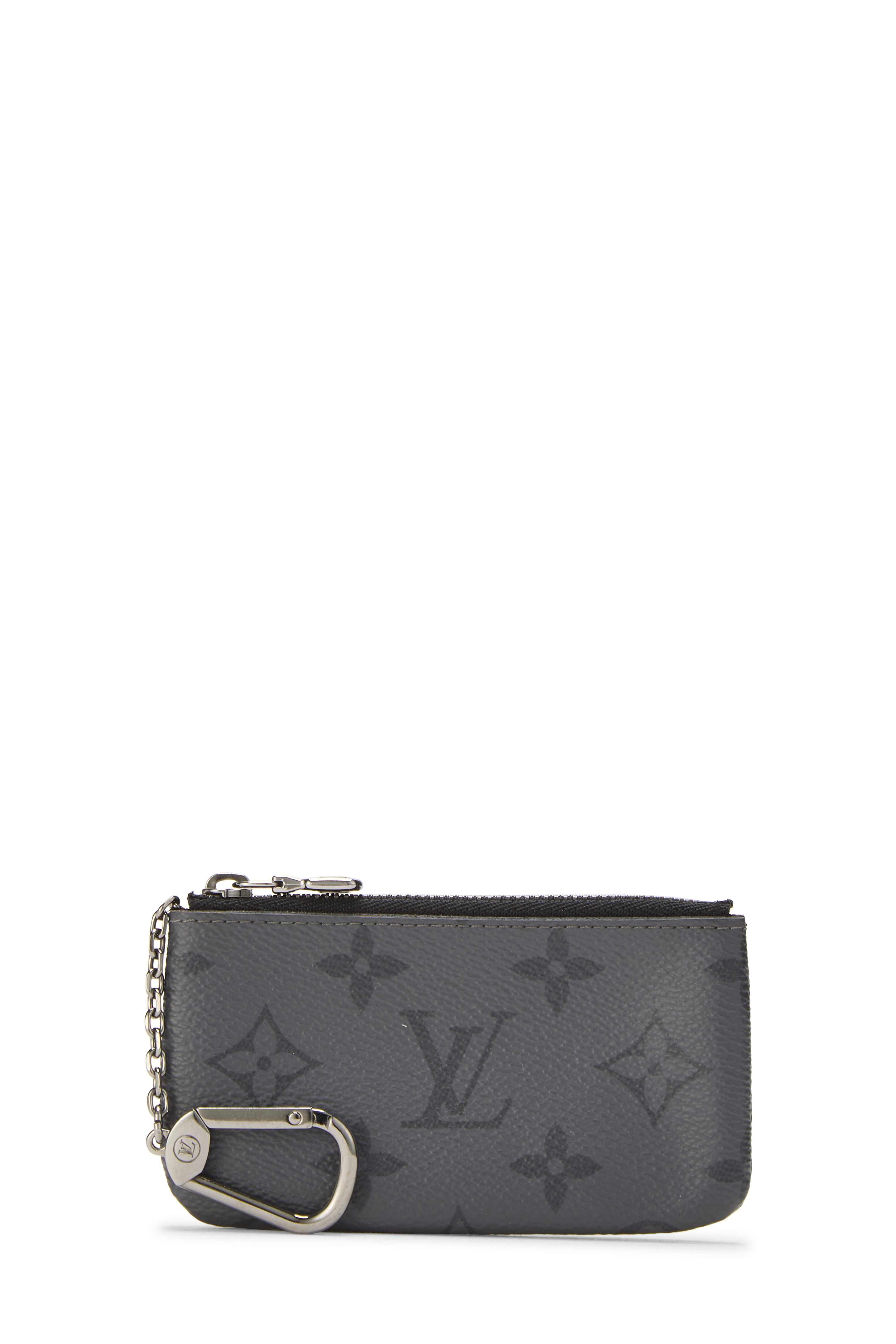 Women's Louis Vuitton Monogram Eclipse Reverse Canvas Pochette Clefs in Black