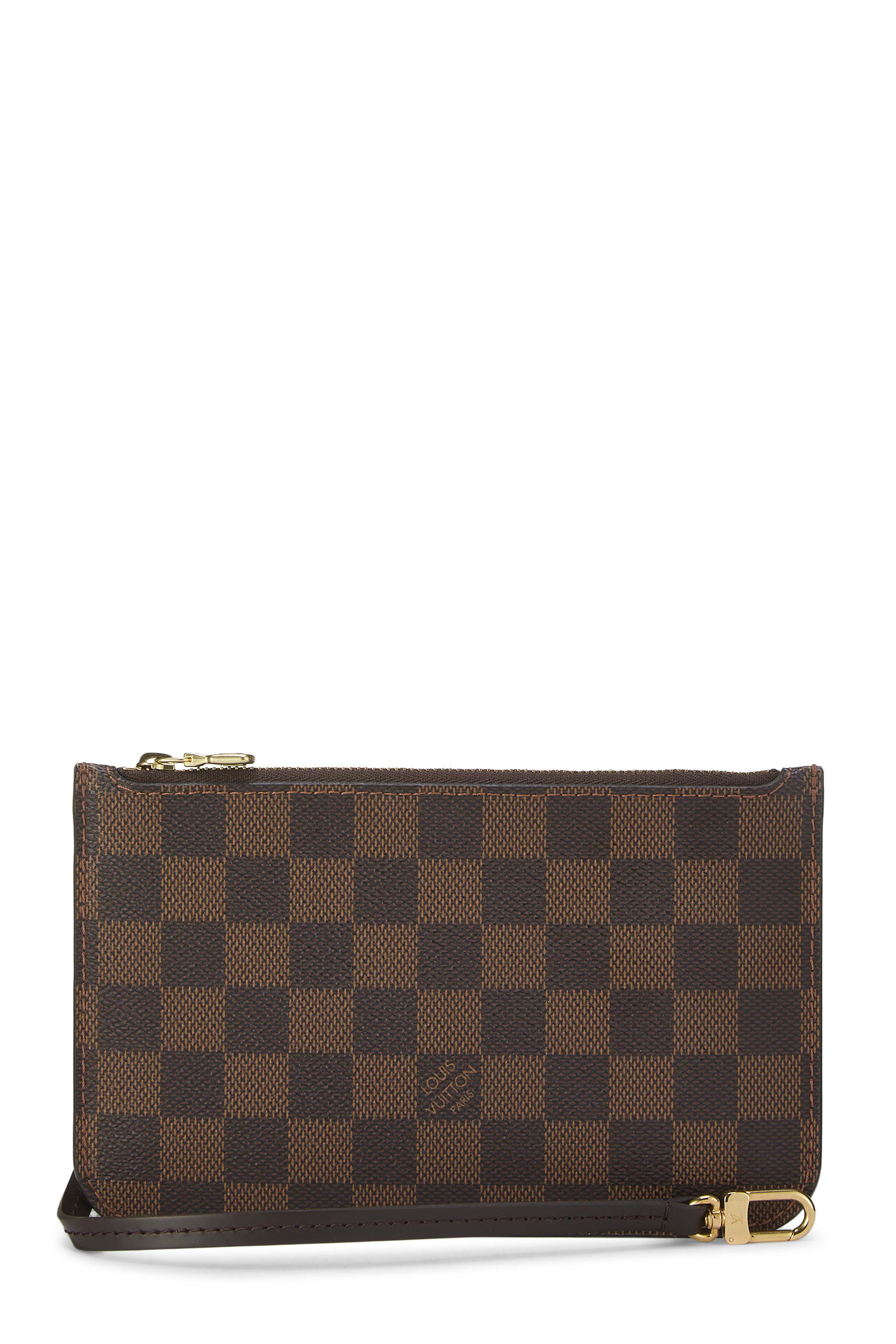 Women's Louis Vuitton Damier Ebene Neverfull Pouch PM in Brown PM