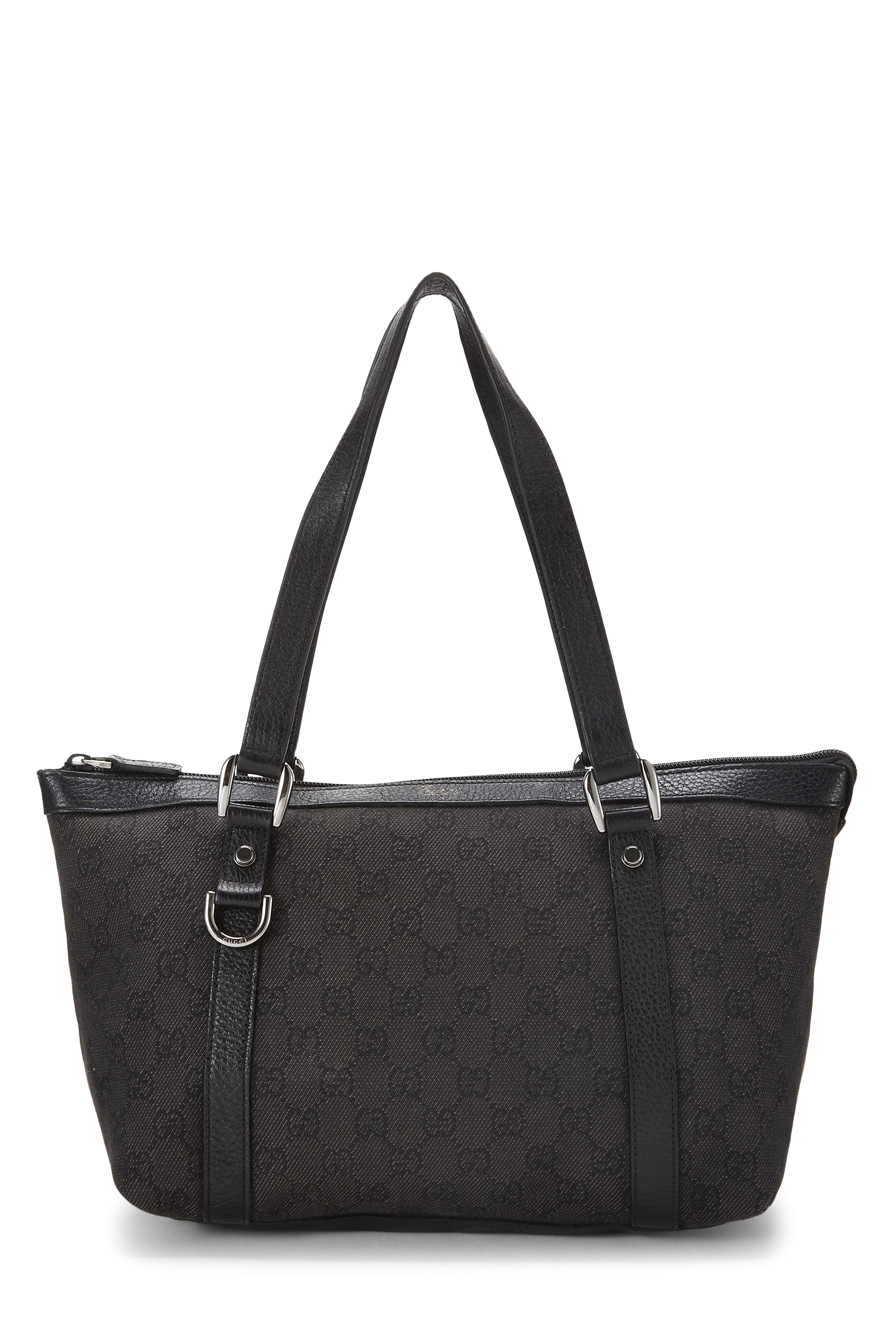 Women's Gucci Black GG Denim Abbey Zip Tote in Black