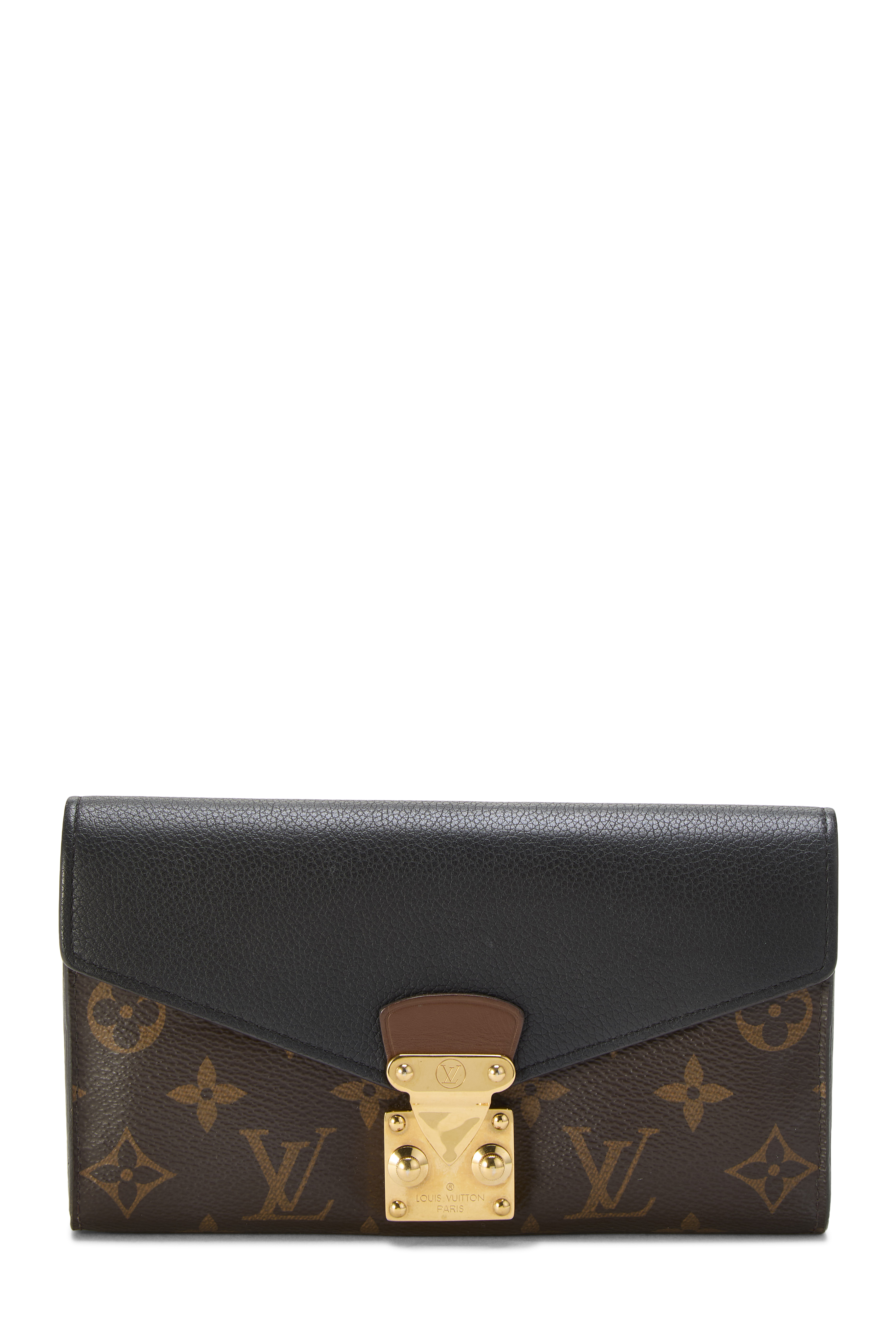 Women's Louis Vuitton Black Monogram Canvas Pallas Wallet in Black